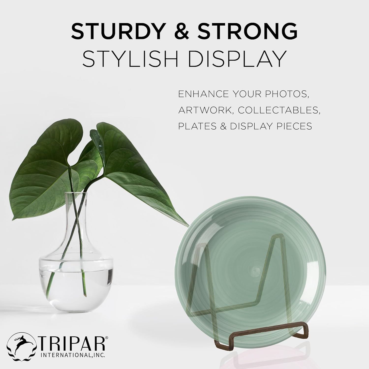 TRIPAR 6-Pack 4-Inch Metal Mahogany Book Holder Stand