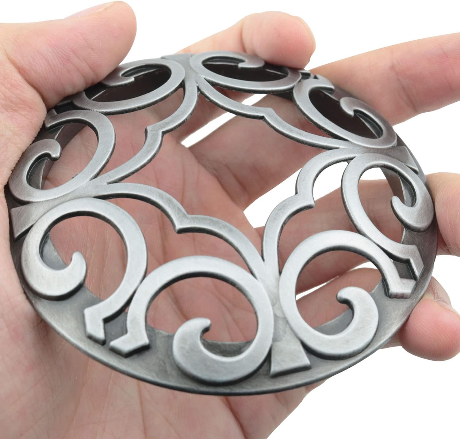 Silver Tone Aluminum Alloy Candle Jar Cover