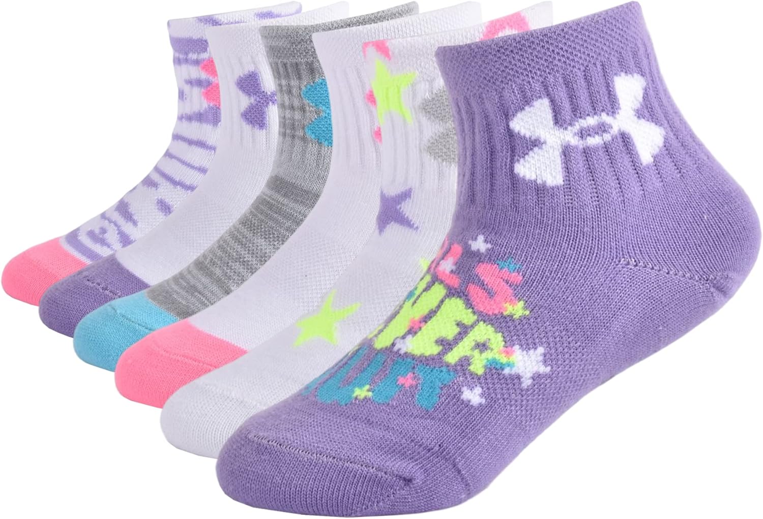 Under Armour Girls Multi Pack Quarter Sock