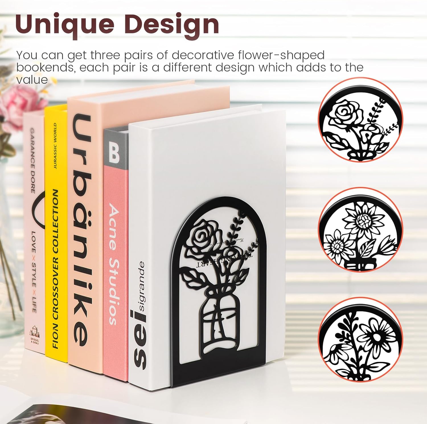 Umikk Decorative Vase Bookends for Home Office
