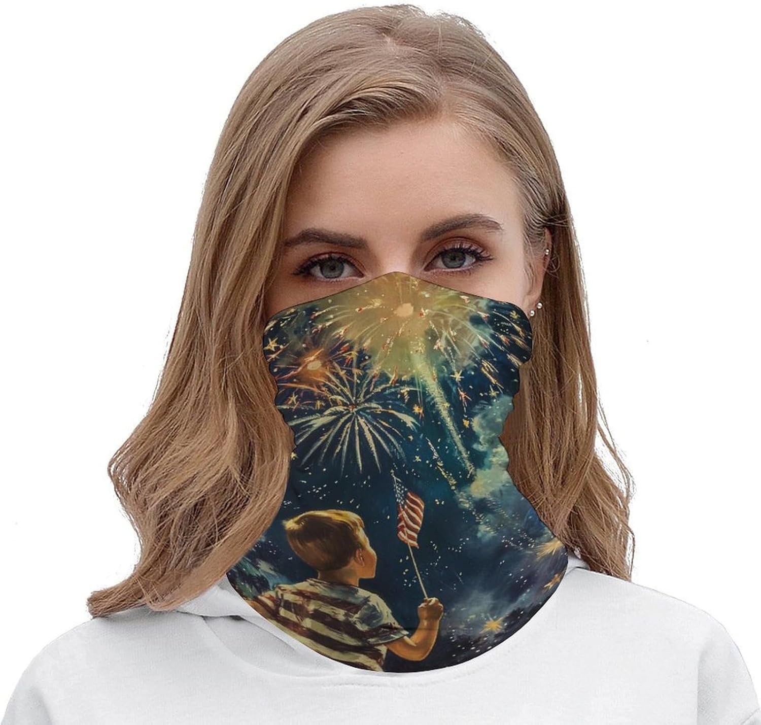 DuduYH Cooling Neck Gaiter with American Flag Pattern for Men Women