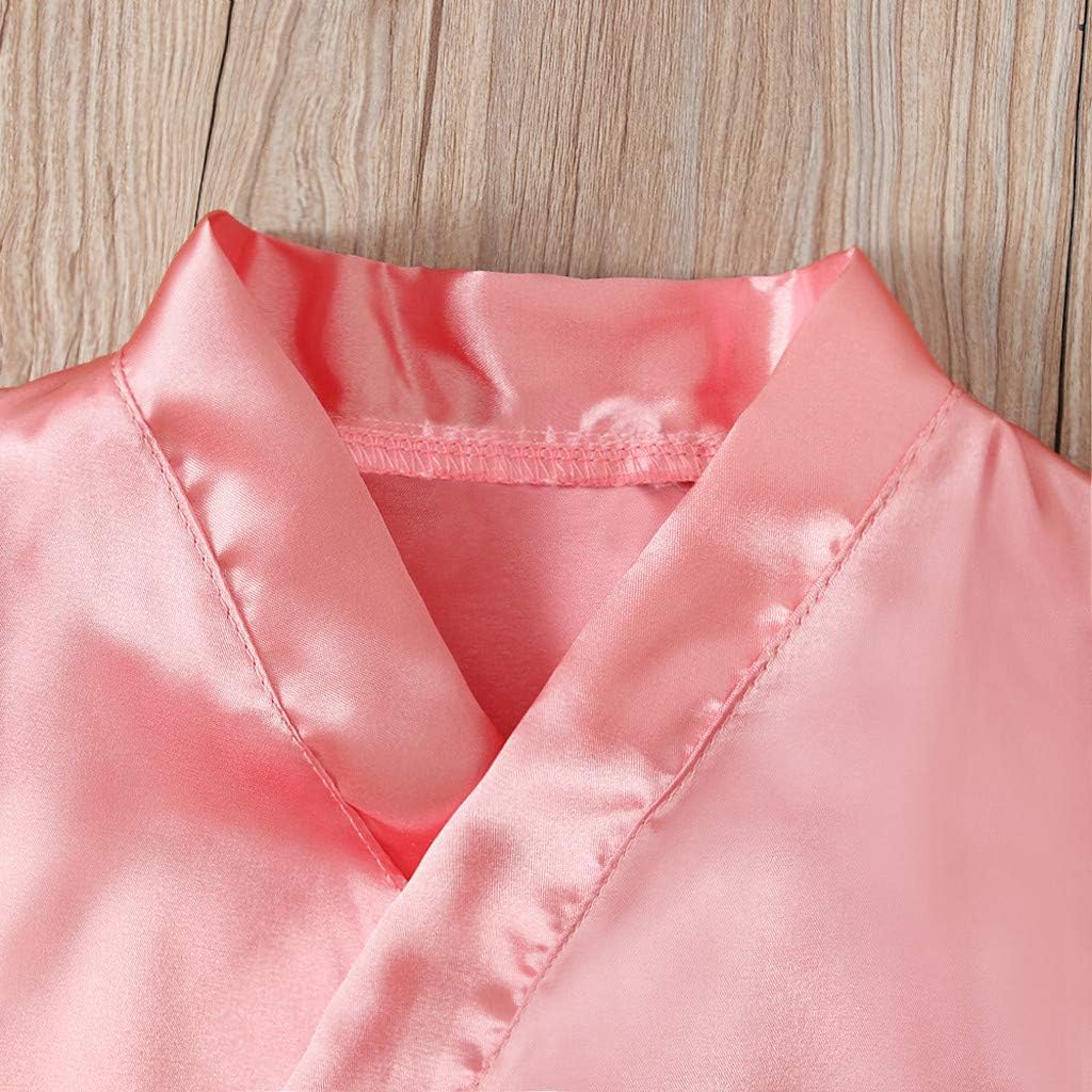 Soft Silky Satin Robes for Girls Kids Spa Wedding Pajamas Dress