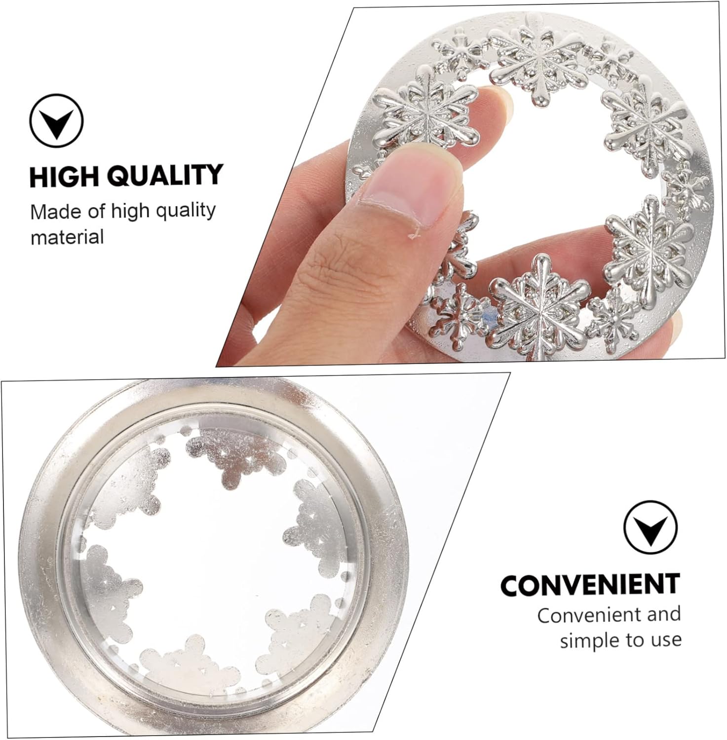 HOODANCOS Jar Candle Christmas Snowflake Topper 1