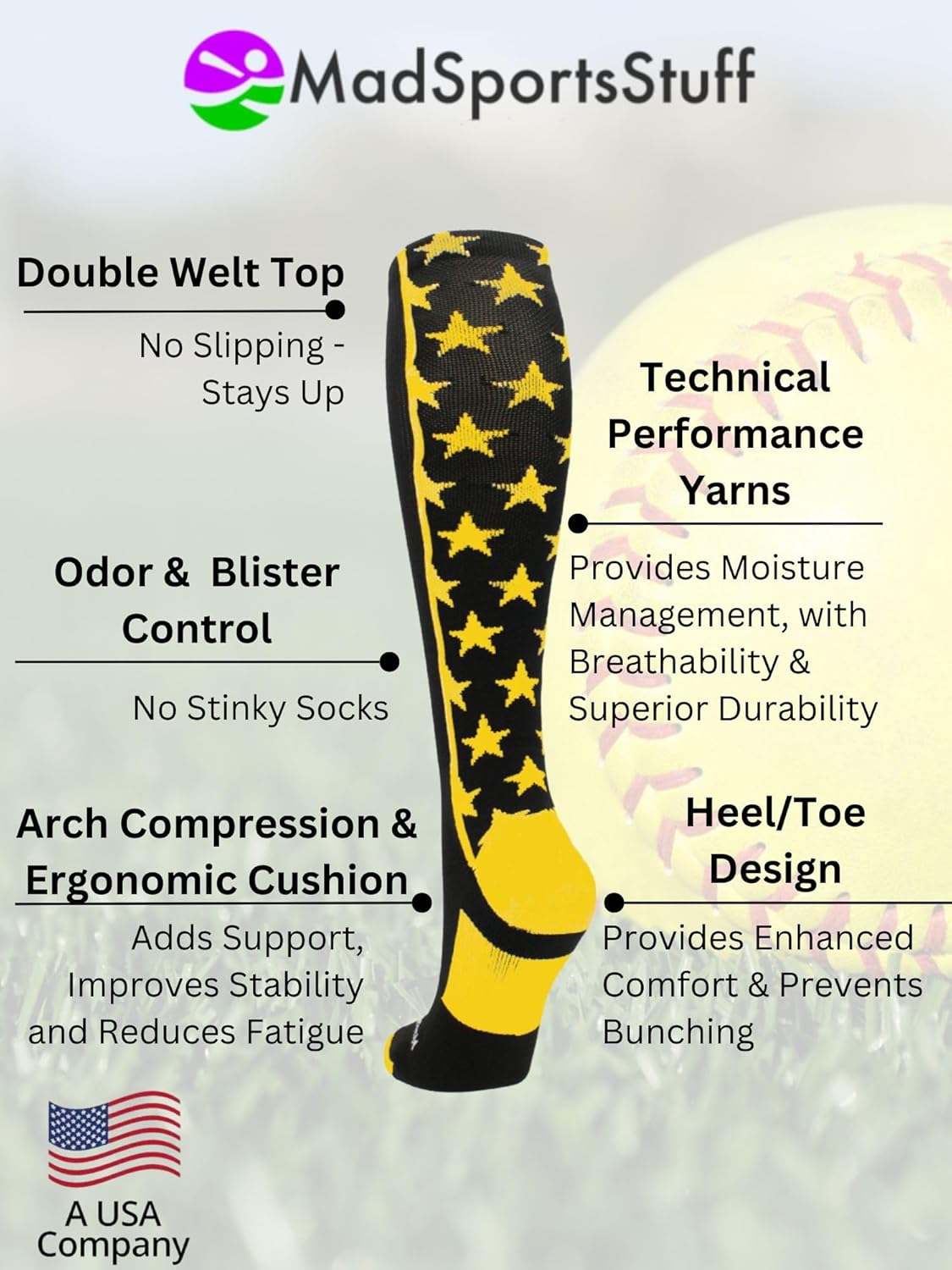 MadSportsStuff All Stars Socks Over The Calf