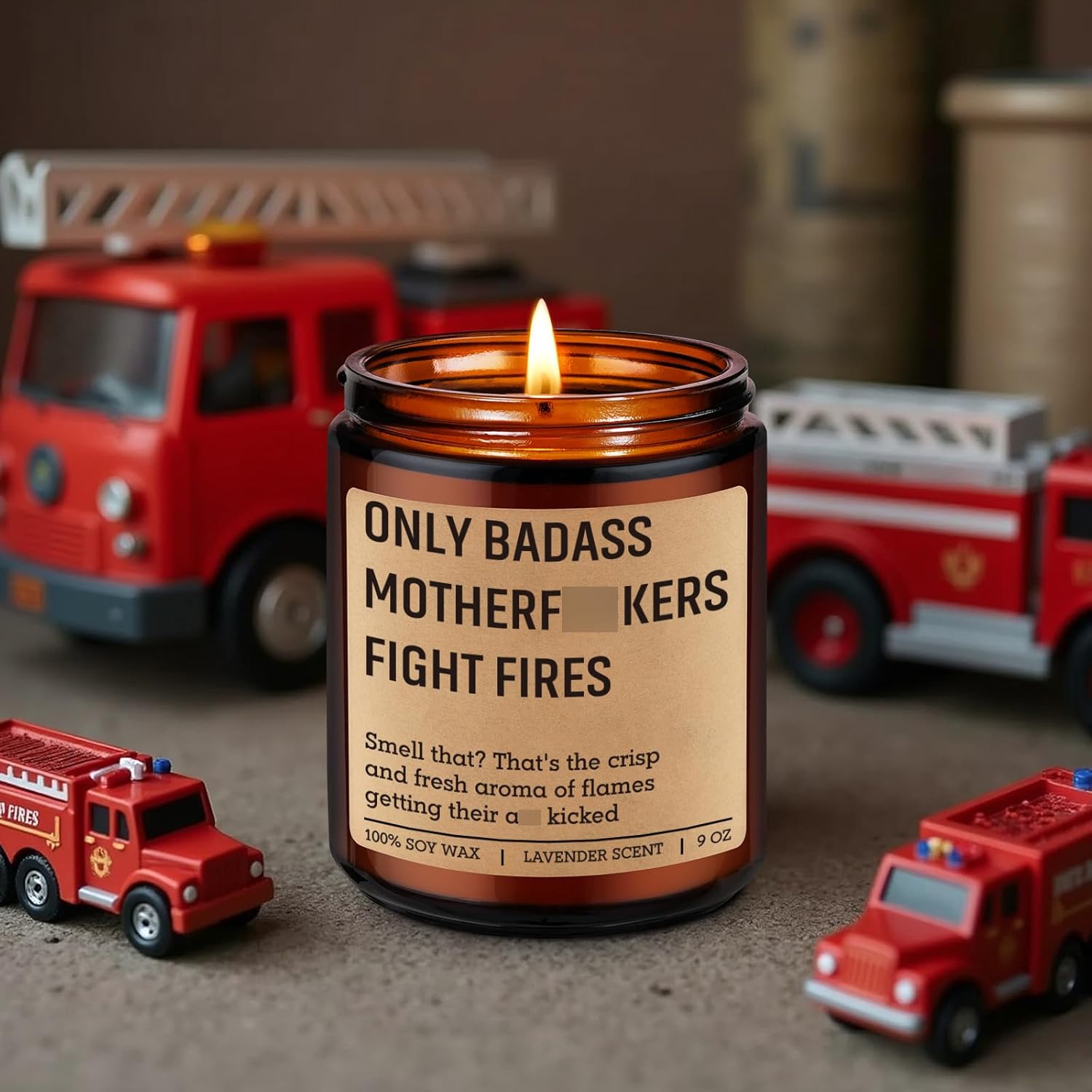 Fairys Gift Candle - Bold Firefighter Humor Lavender Scent