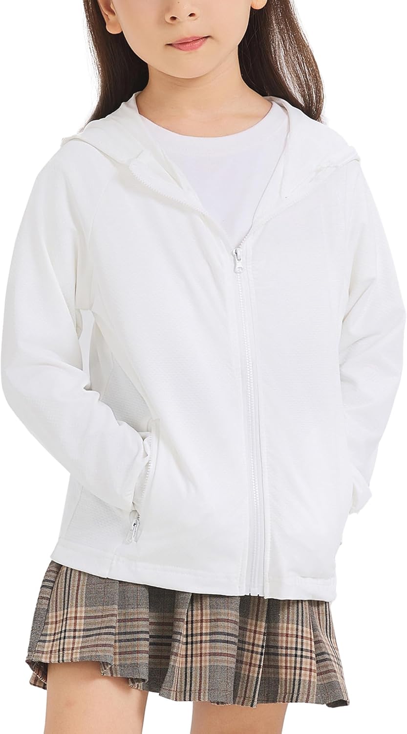 Fdqin Kids UPF50 Sun Protection Hoodie for Girls Boys