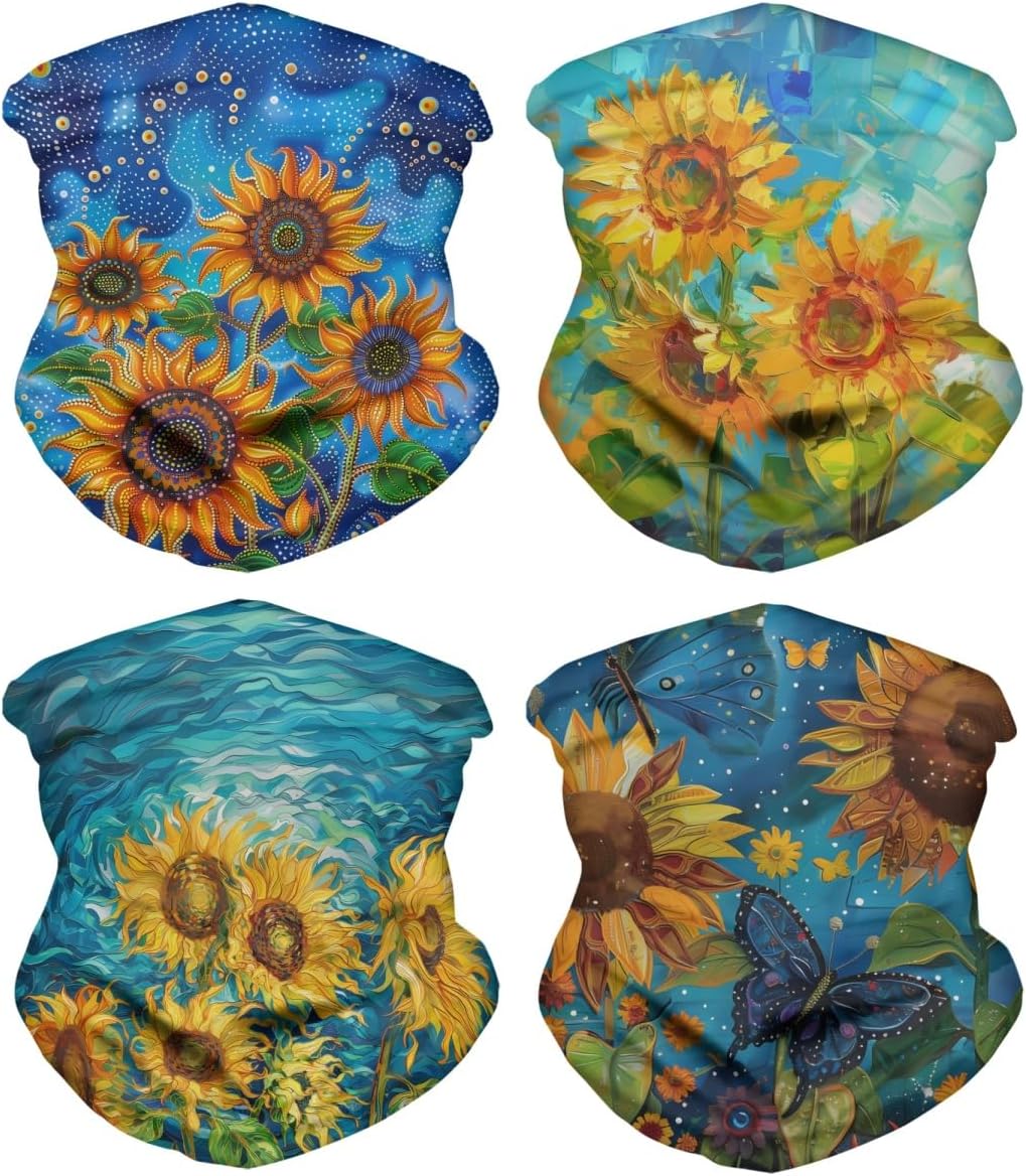 DUOLIFU 3D Print Face Mask Bandana for Men Women