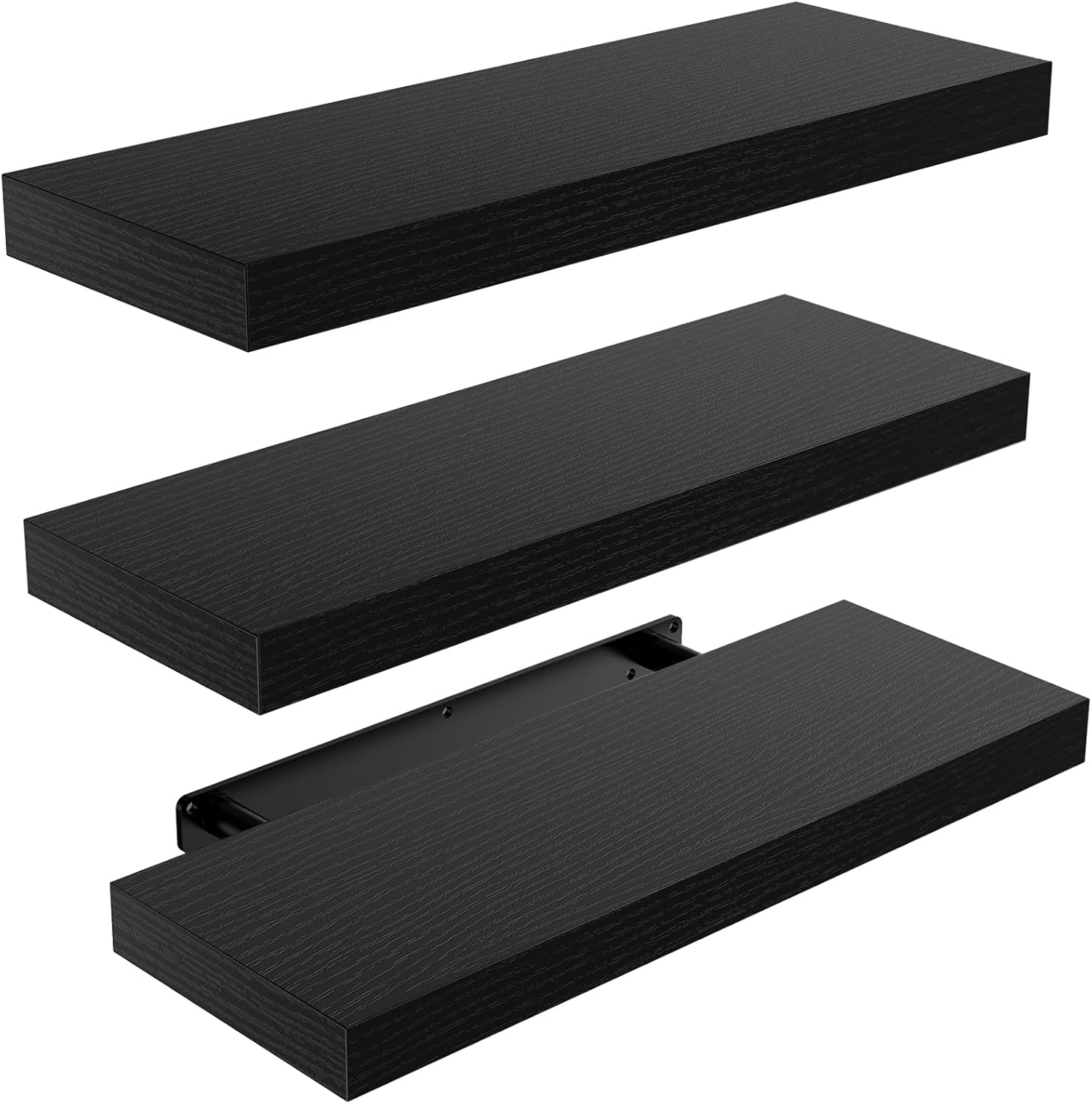 AMADA Floating Shelves Black Set of 3