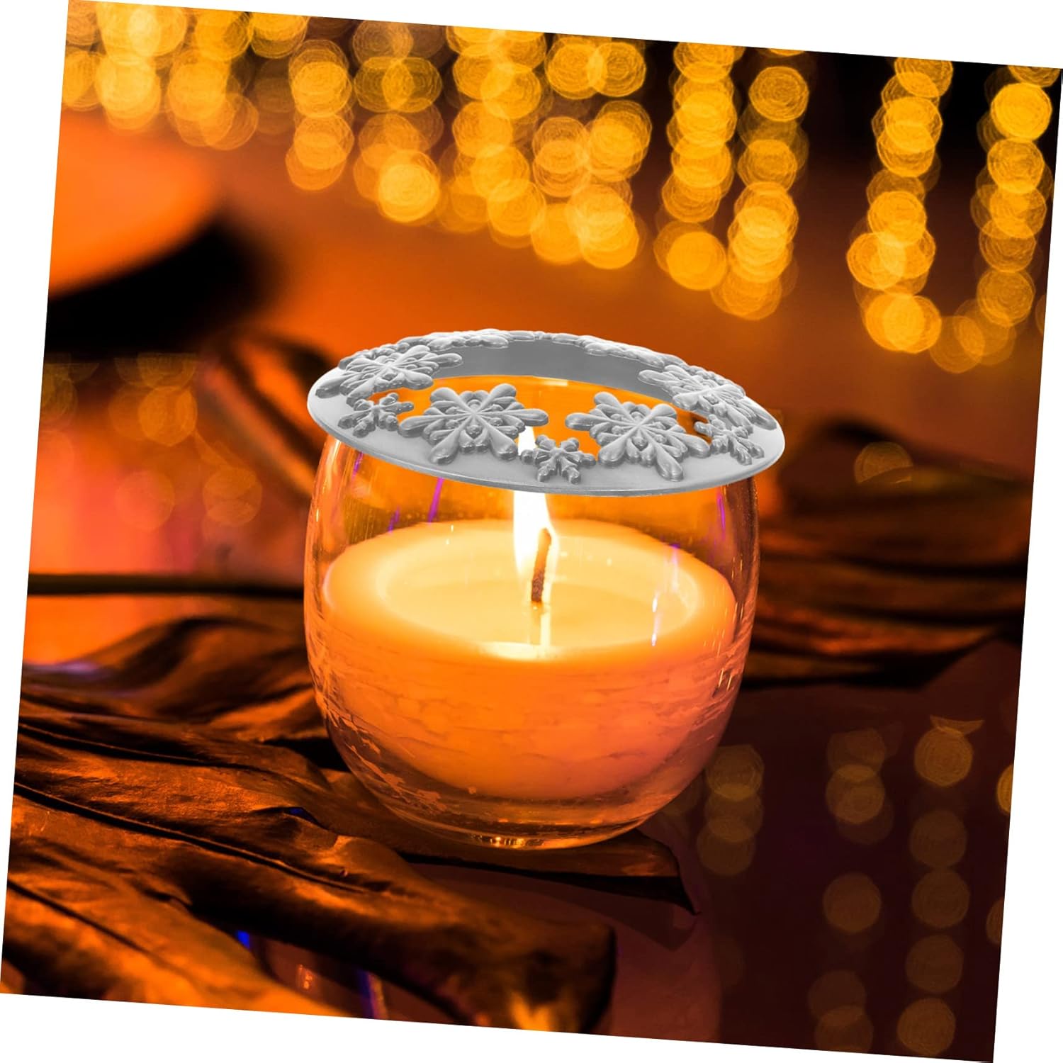 HOODANCOS Jar Candle Christmas Snowflake Topper 1