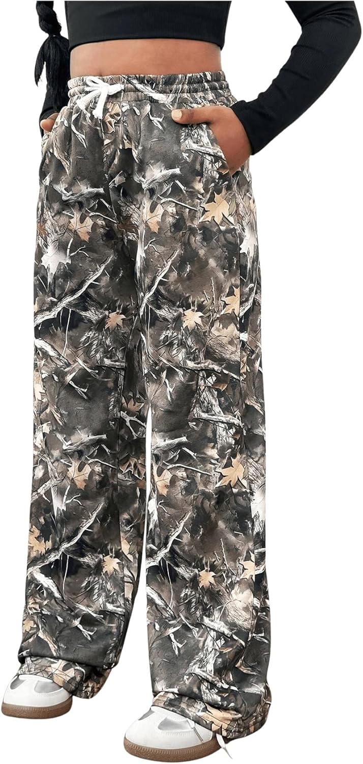 SOLY HUX Camo Print Wide Leg Pants for Girls
