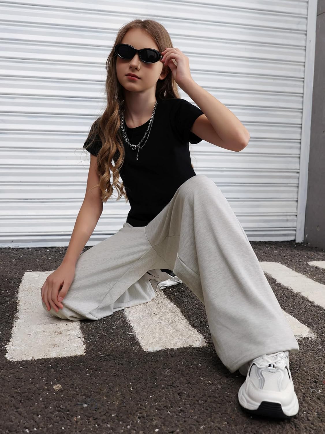 SOLY HUX Girls Wide Leg Sweatpants with Pockets