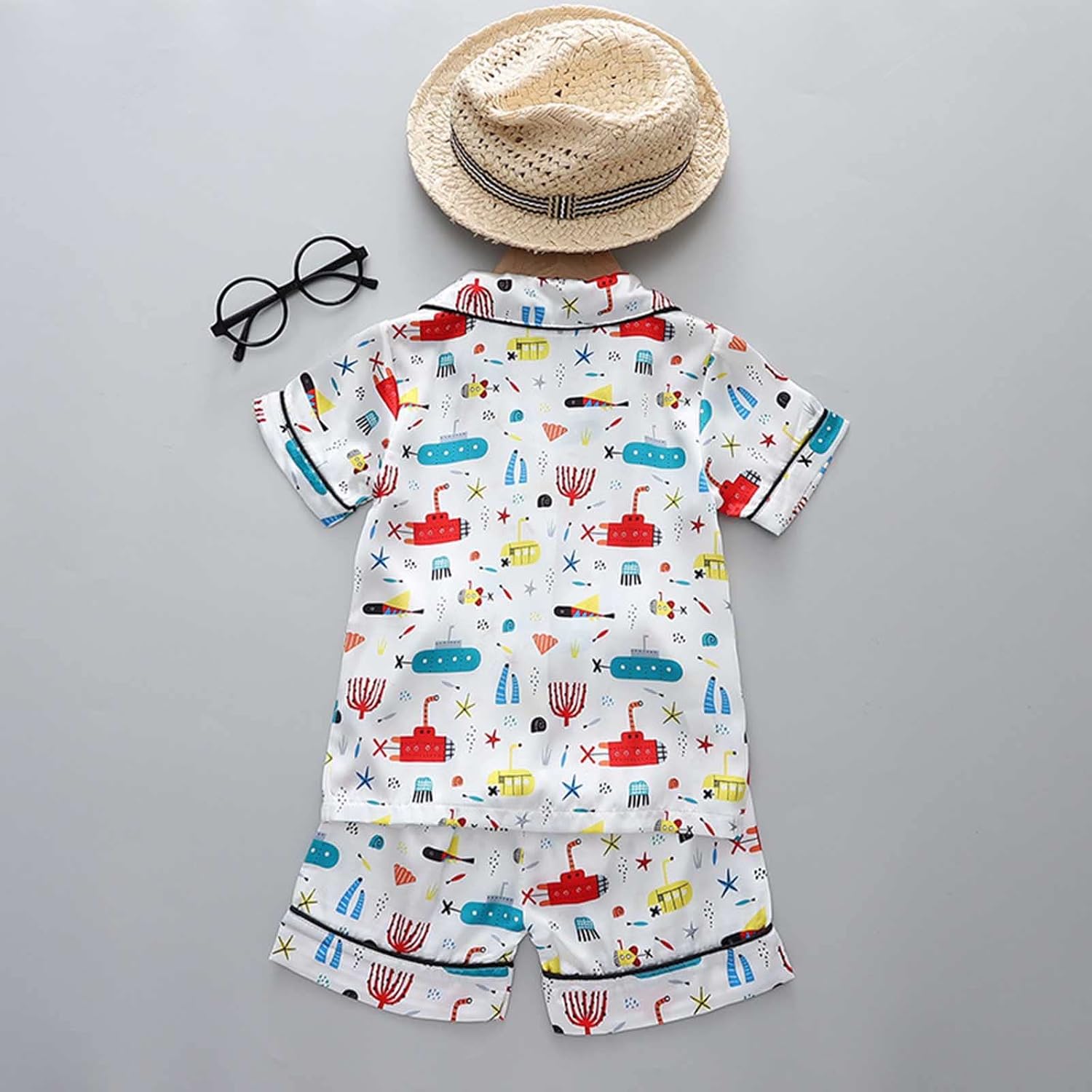 Summer Sateen Pajamas for Kids - Soft Silky Sleepwear Set