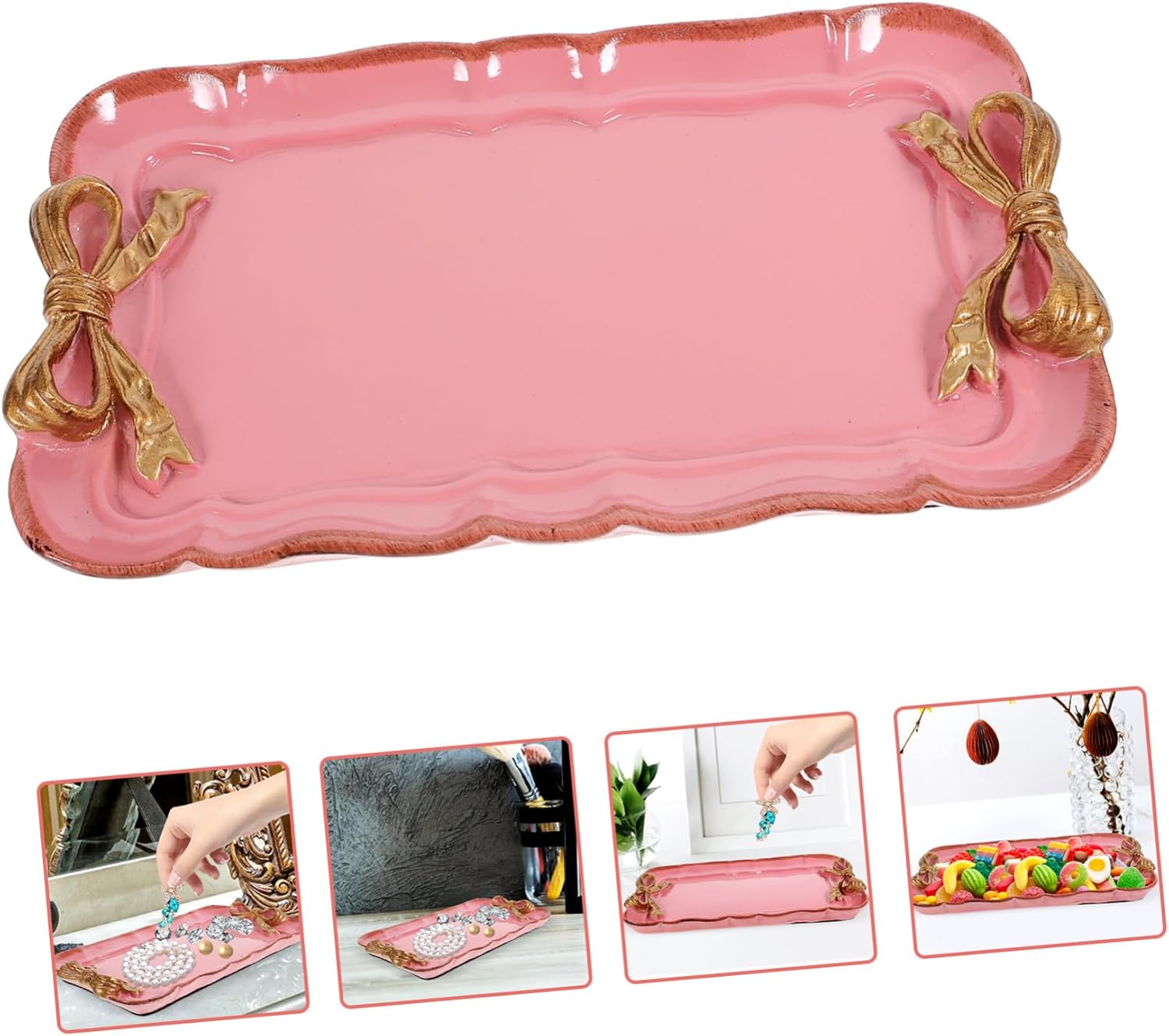 PRETYZOOM Resin Decorative Serving Tray