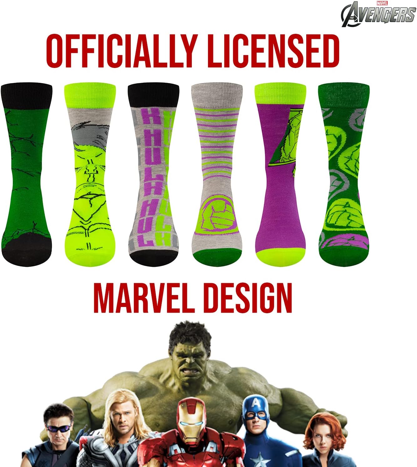 Marvel Legends Socks for Boys Men - 6 Pack