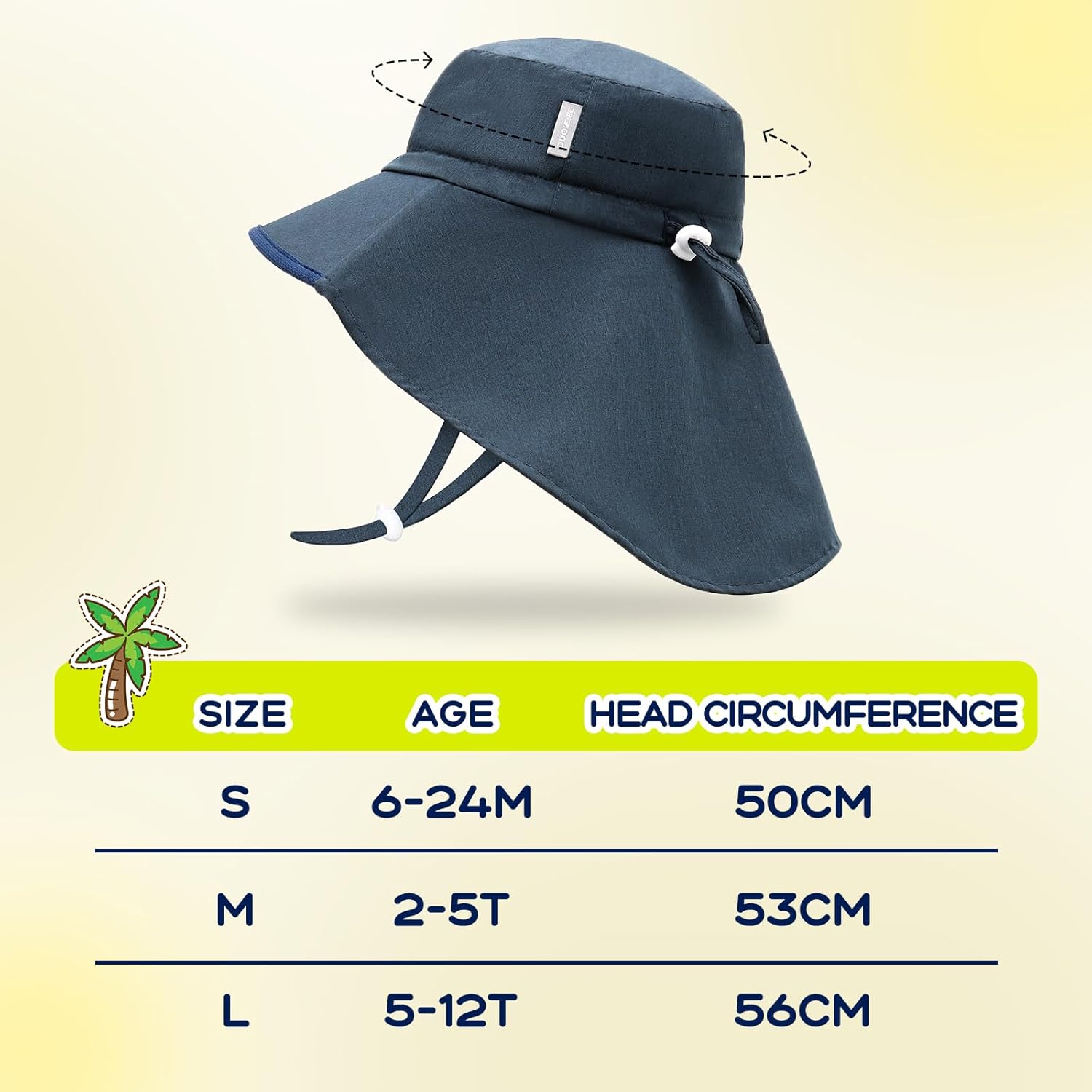 Duoyeree Toddler Sun Hat UPF 50 Wide Brim
