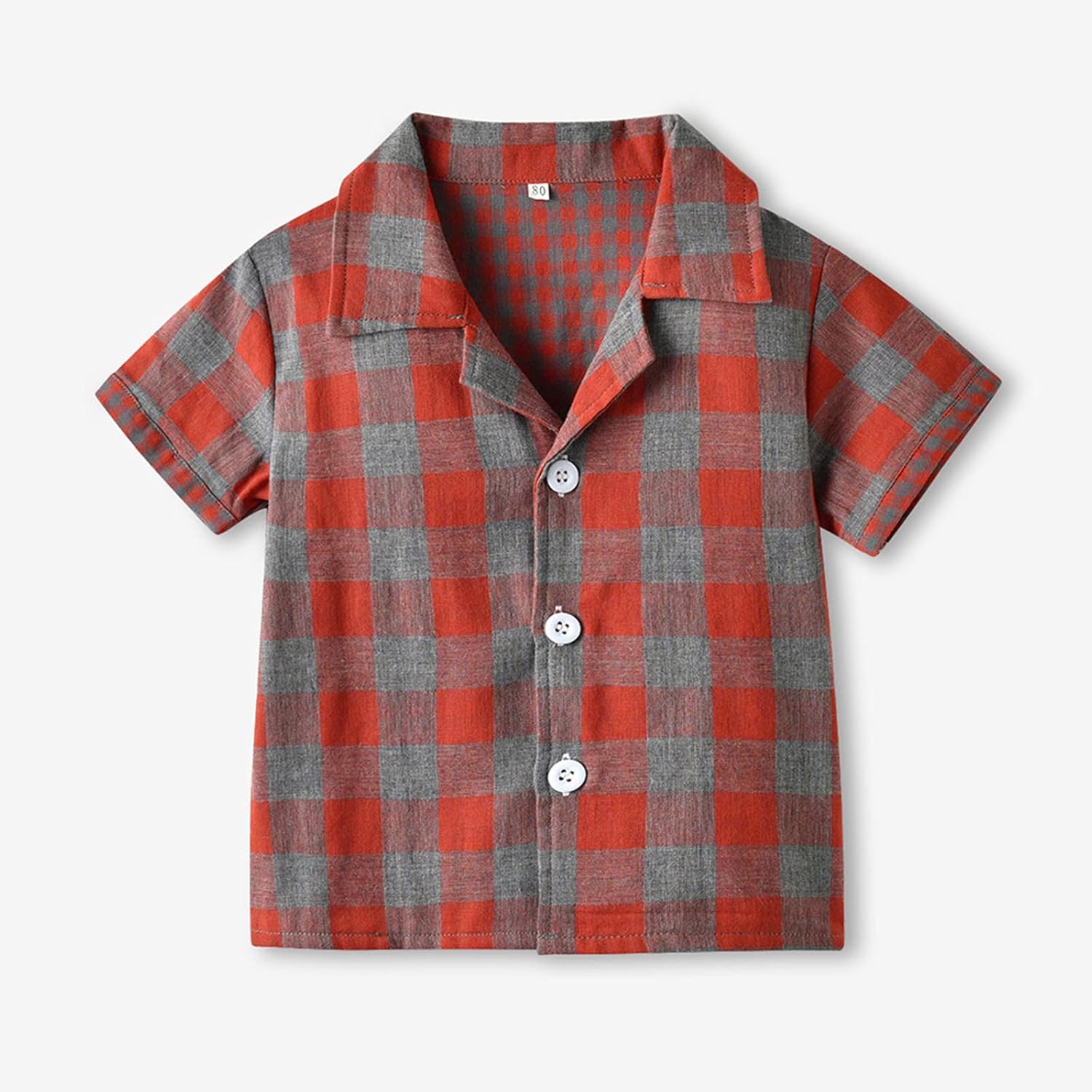 Plaid Girl Boy Short Pajama Set for Toddler Summer Sleepwear