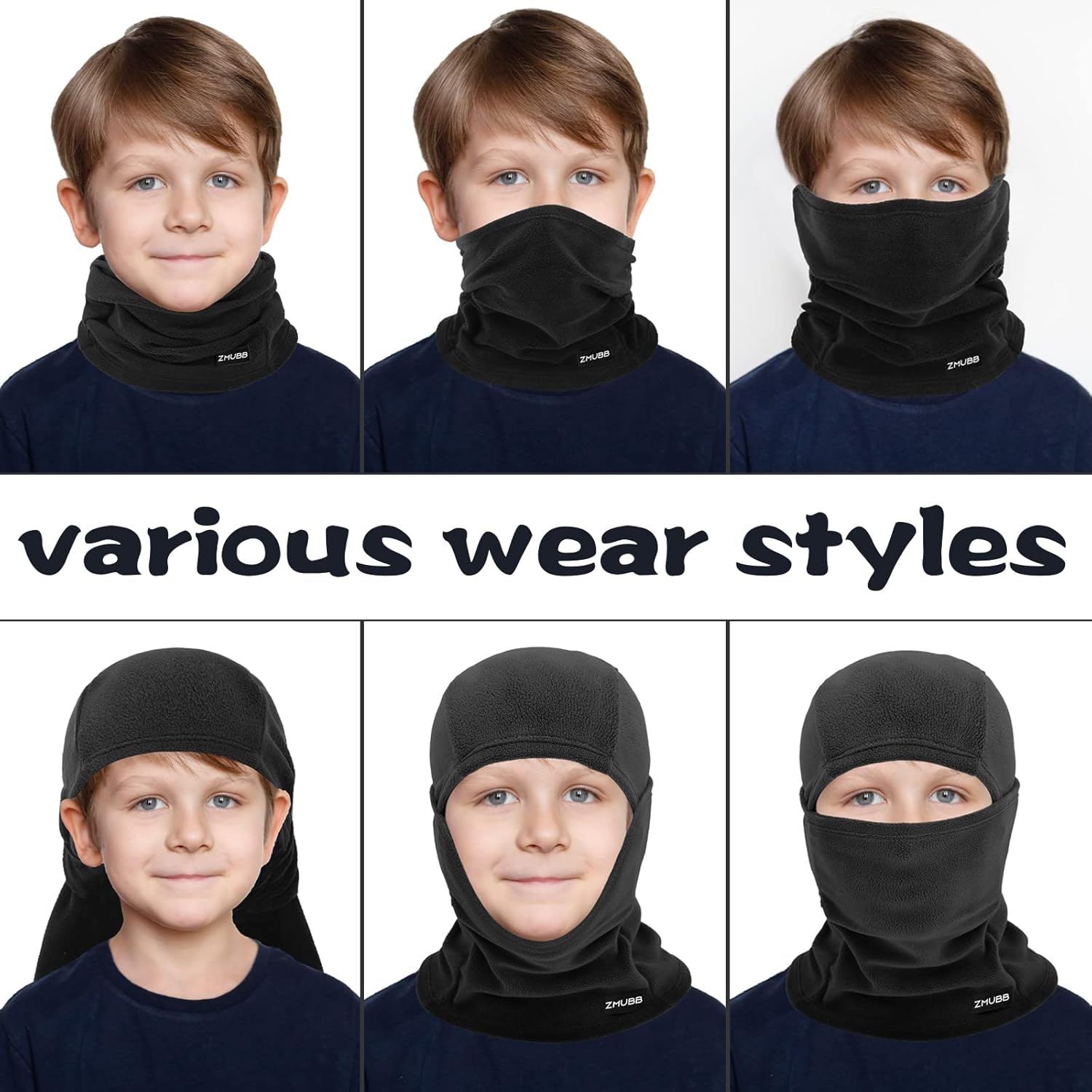 ZMUBB Kids Fleece Balaclava Ski Mask