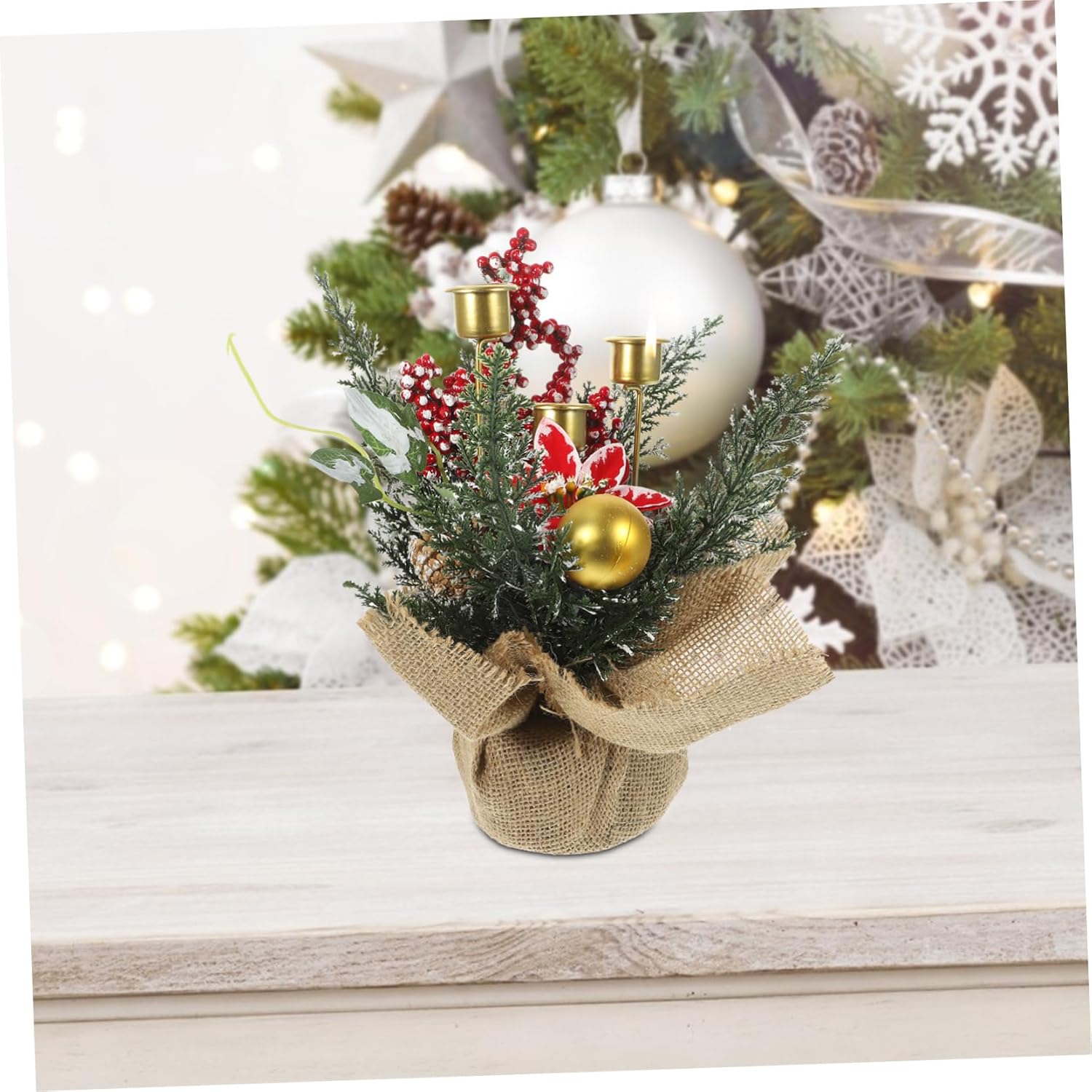 Luxshiny Christmas Fruit Ring Candle Holder