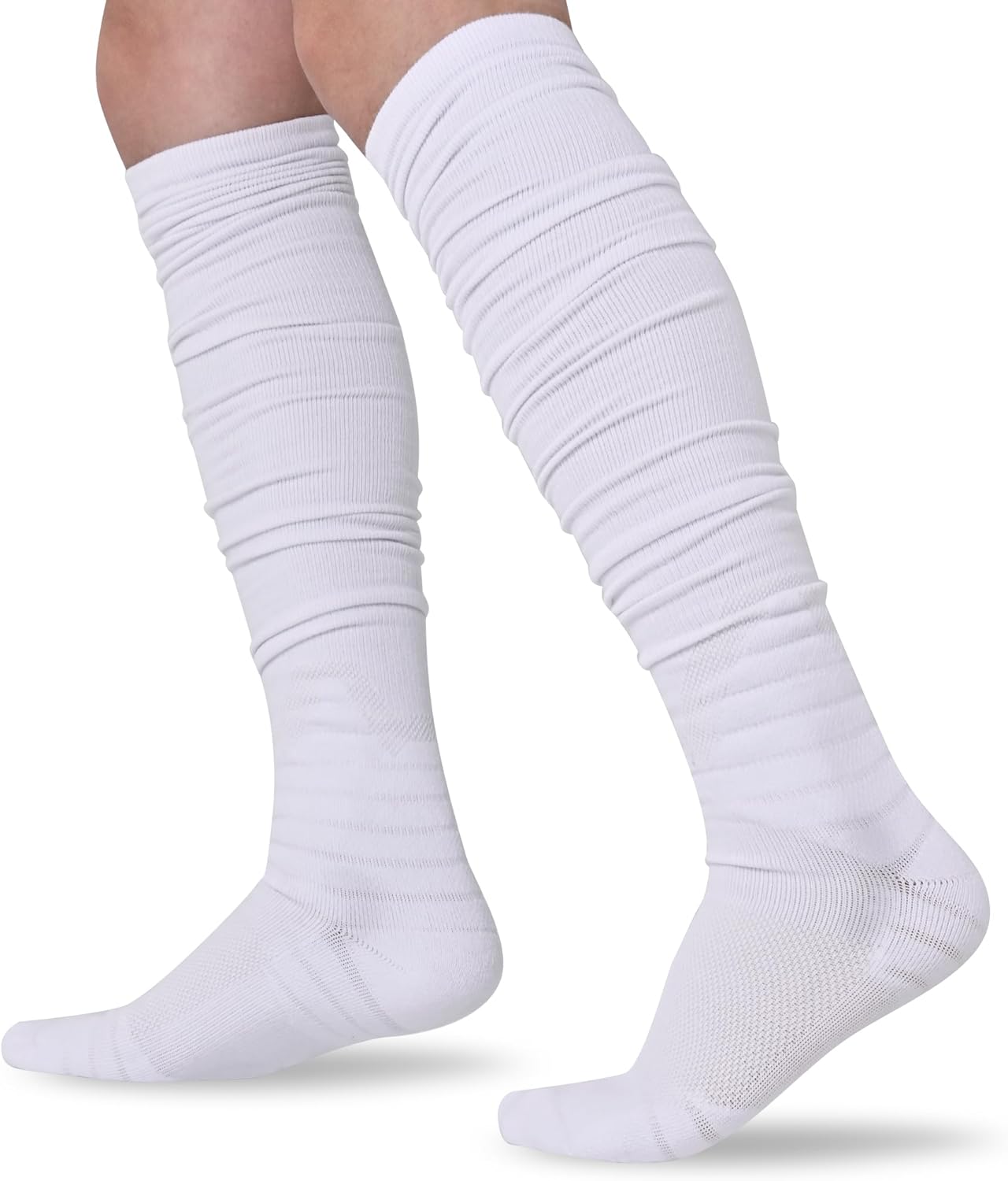 IRAMY Scrunch Football Socks Padded Knee High
