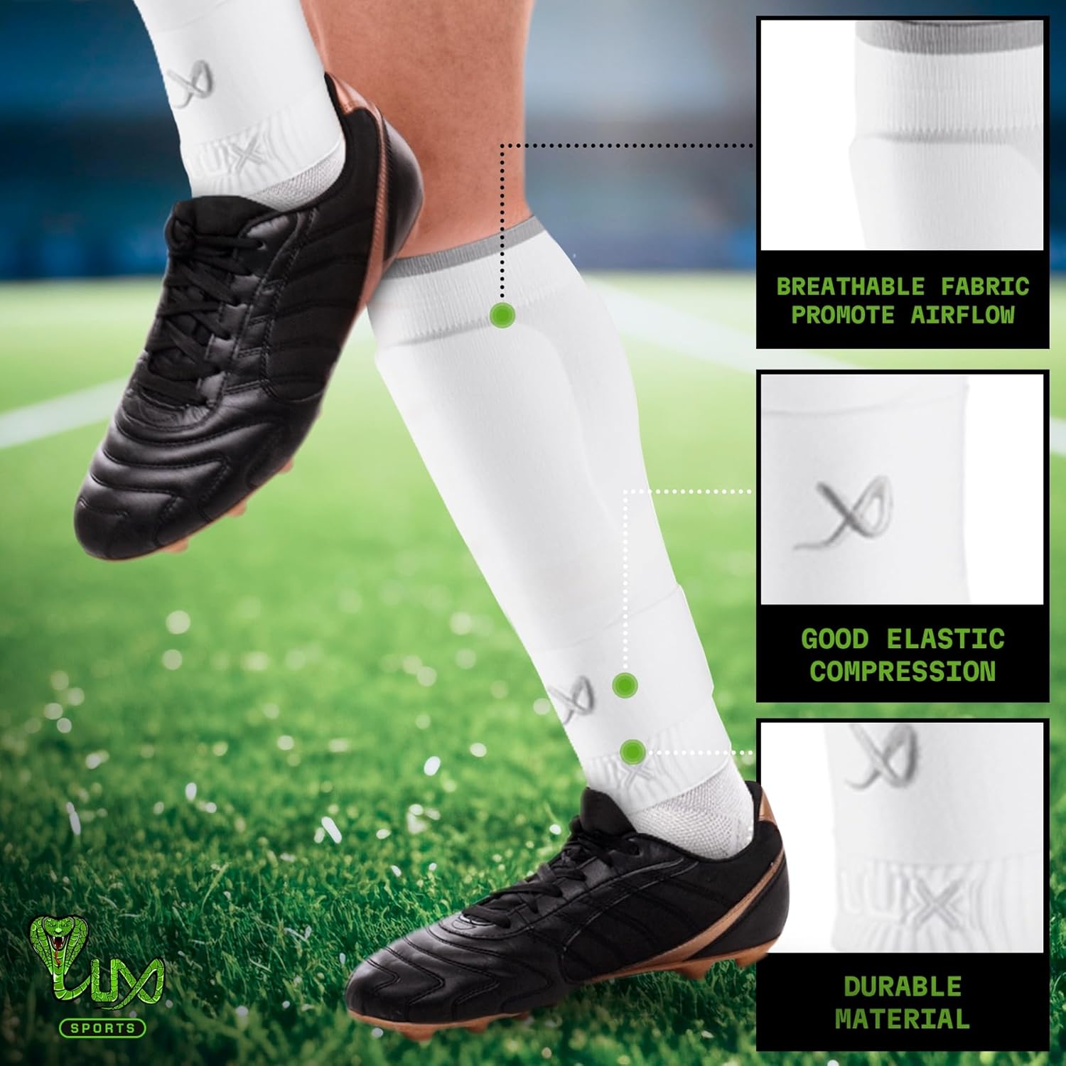 LUX Soccer Sleeves with Guard Stays for Men and Boys