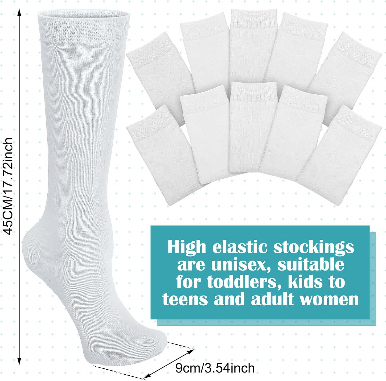 Janmercy 12 Pair Girls Knee High Breathable Socks