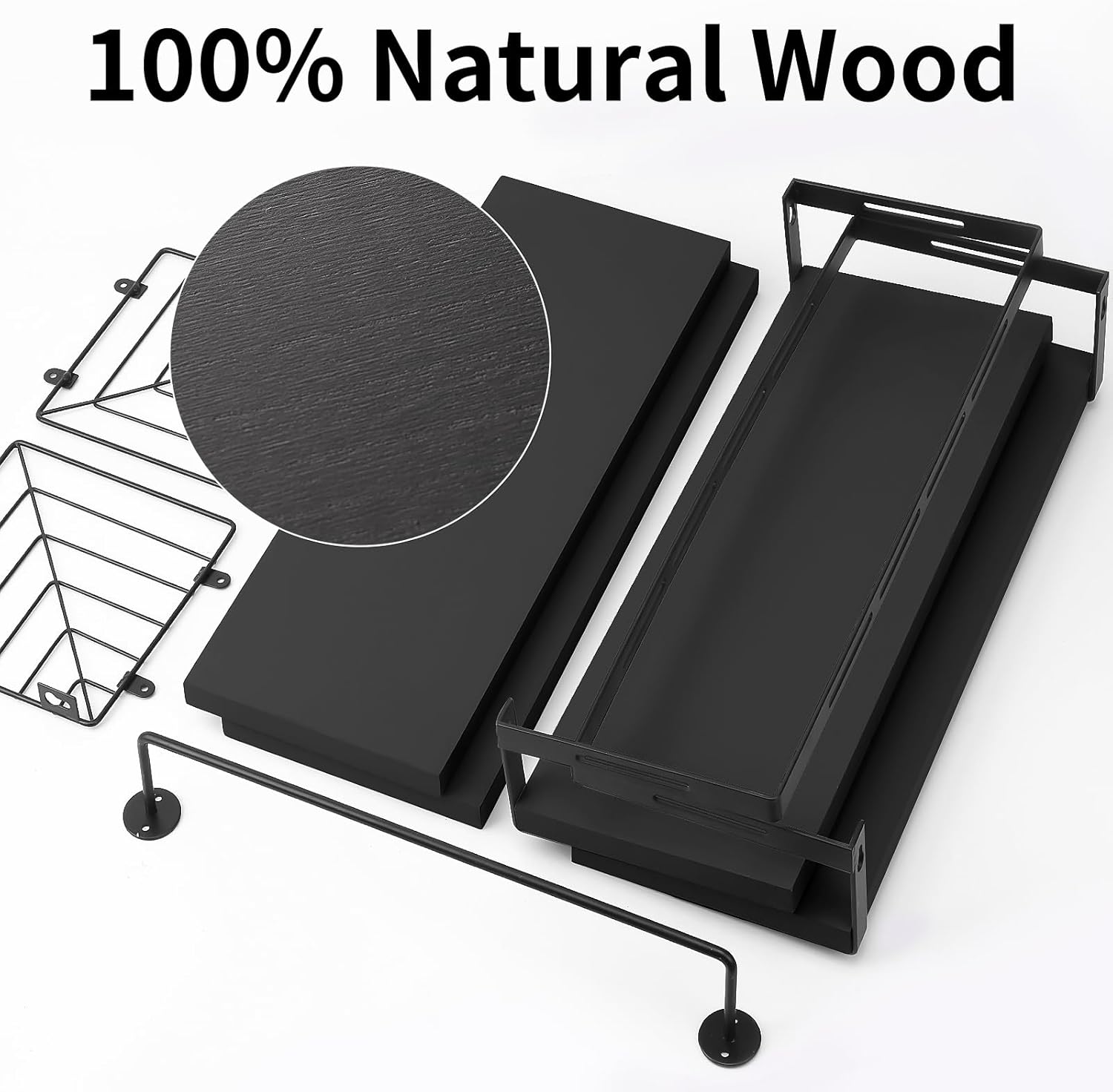 Fixwal 31 Tier Bathroom Floating Shelf with Towel Bar