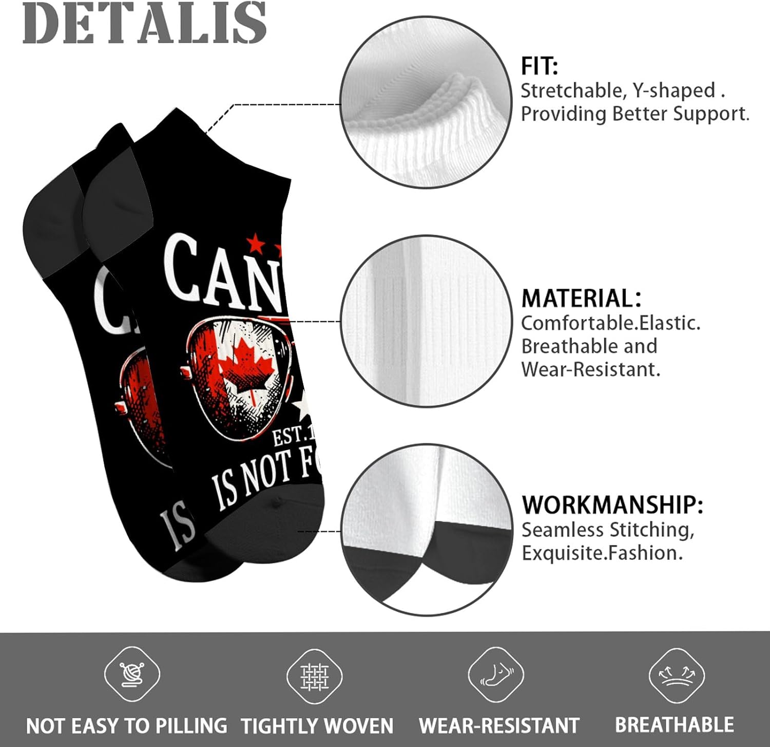 Canada Is Not For Sale Men Ankle Socks 1867