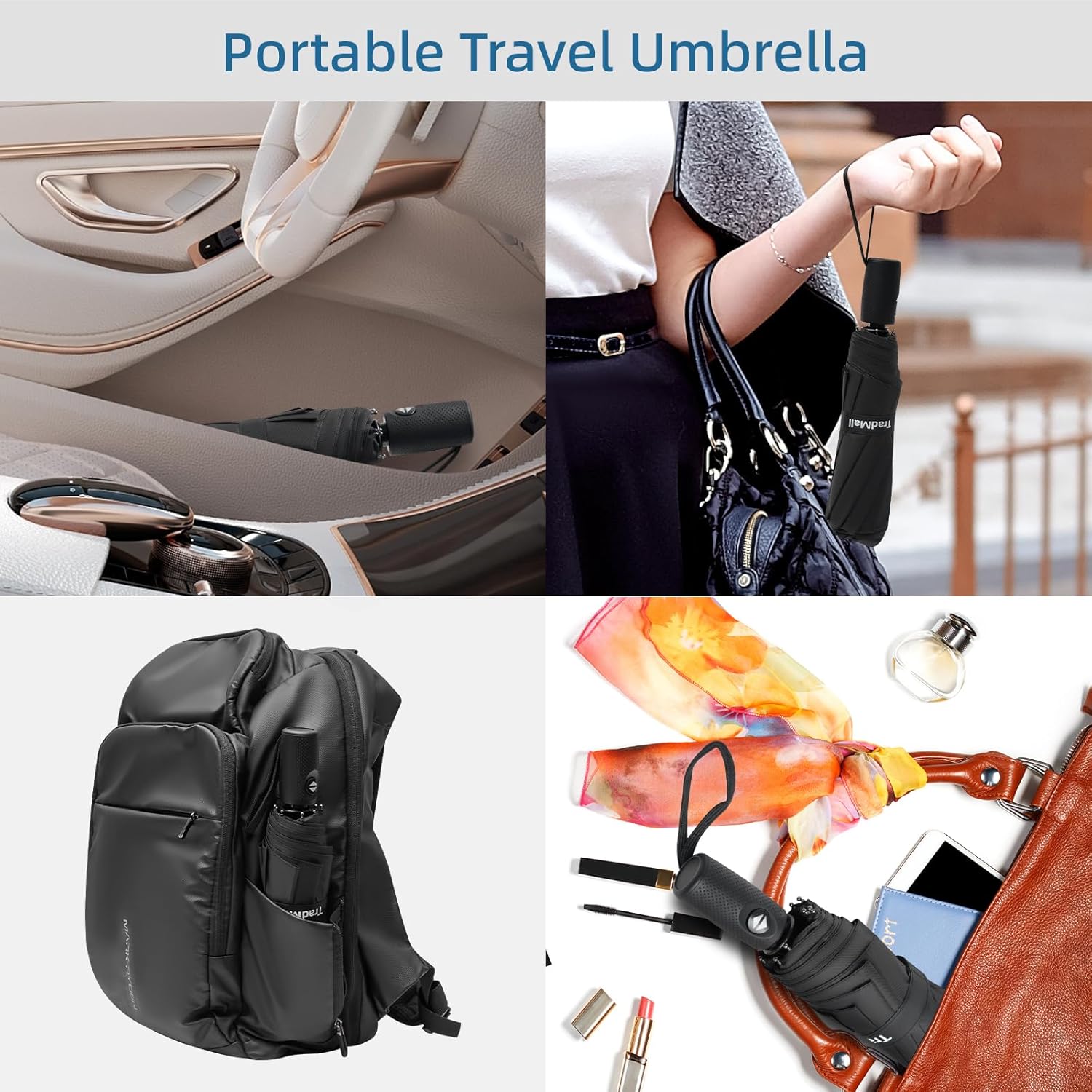 TradMall Travel Umbrella 42 Inch Auto Open Close