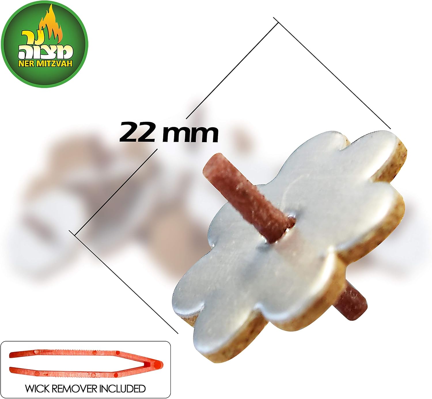 Ner Mitzvah Flower Shaped Floating Wicks - 50 Count