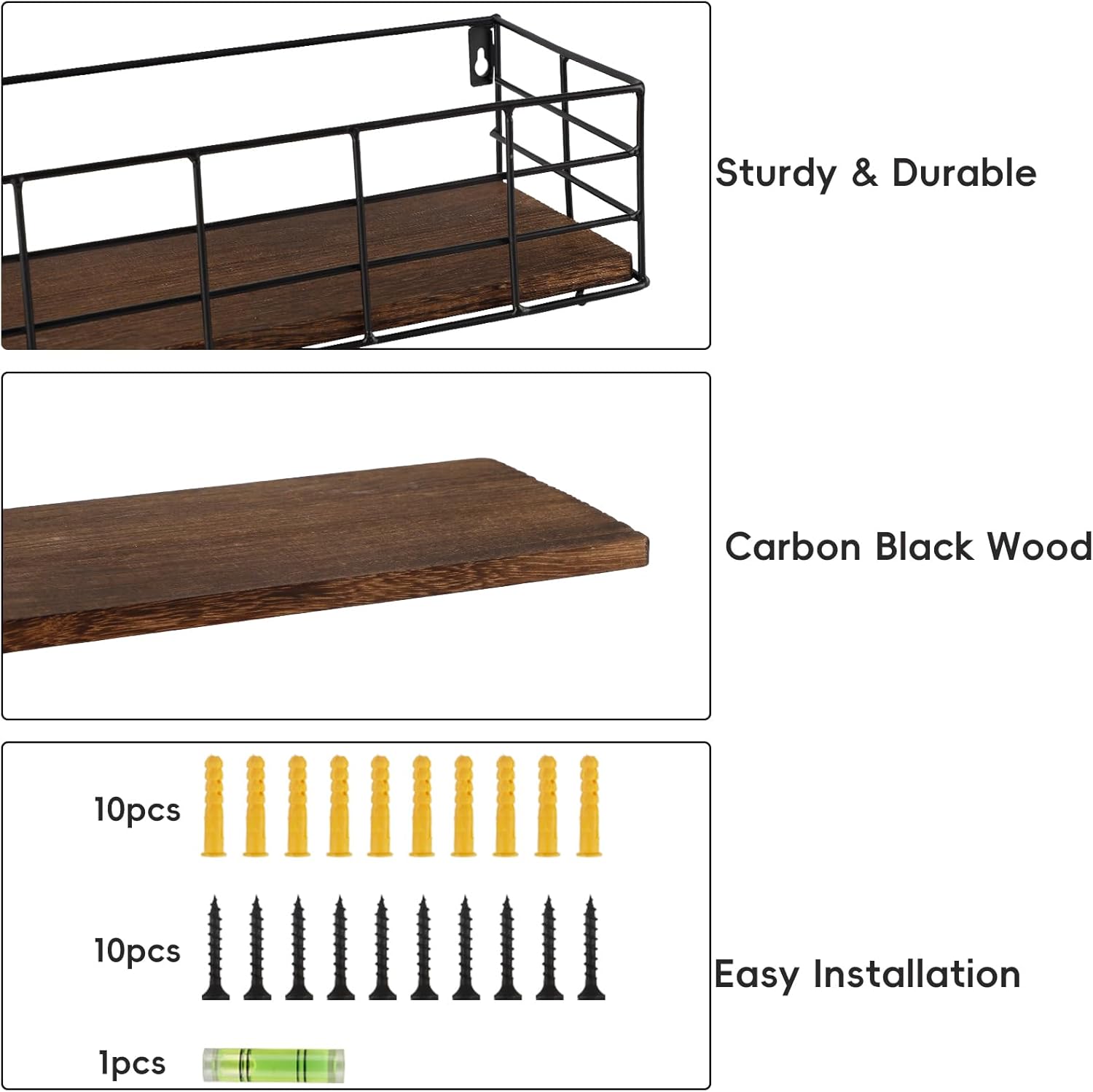 Fixwal Floating Shelves 4 Sets Wall Mounted Storage Shelves