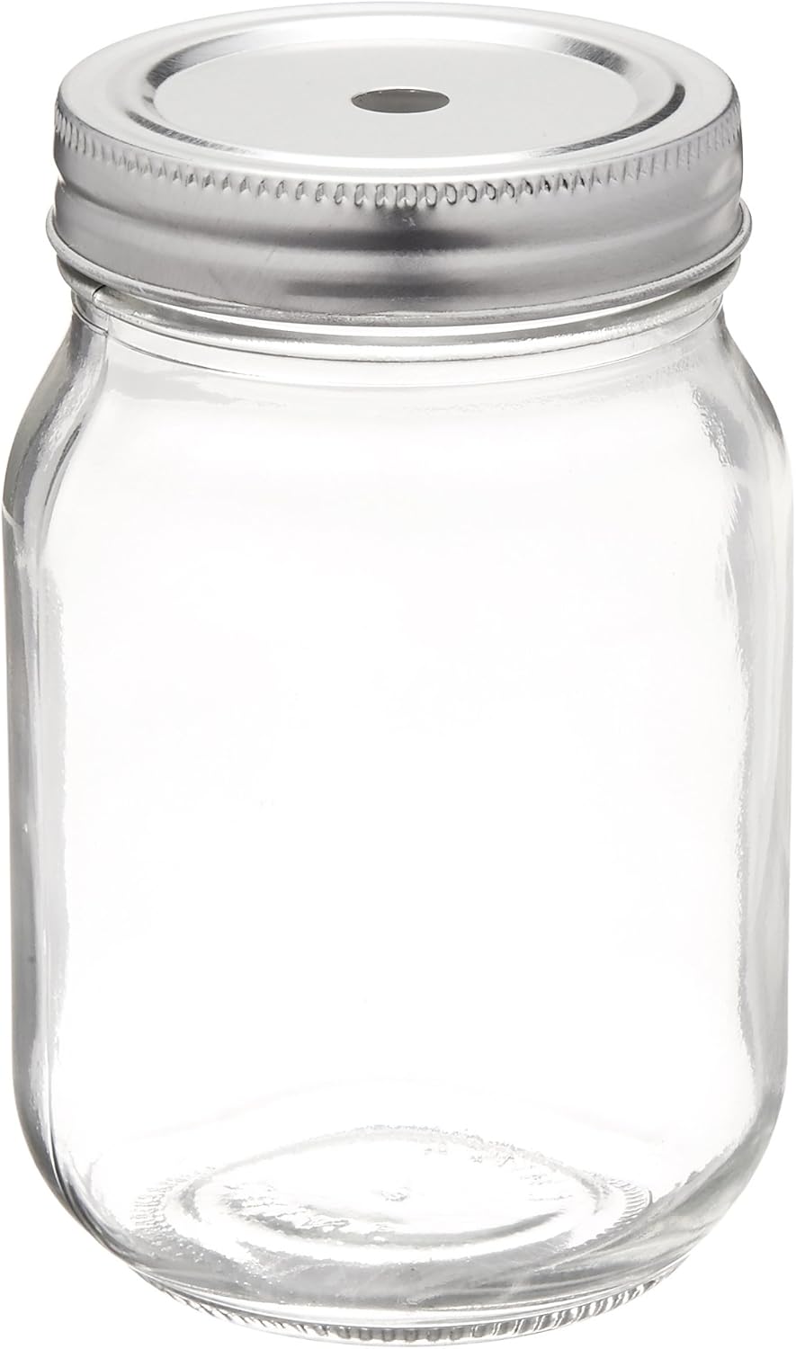 Clear Glass Mason Jars with Silver Matte Lids for Picnic and Parties