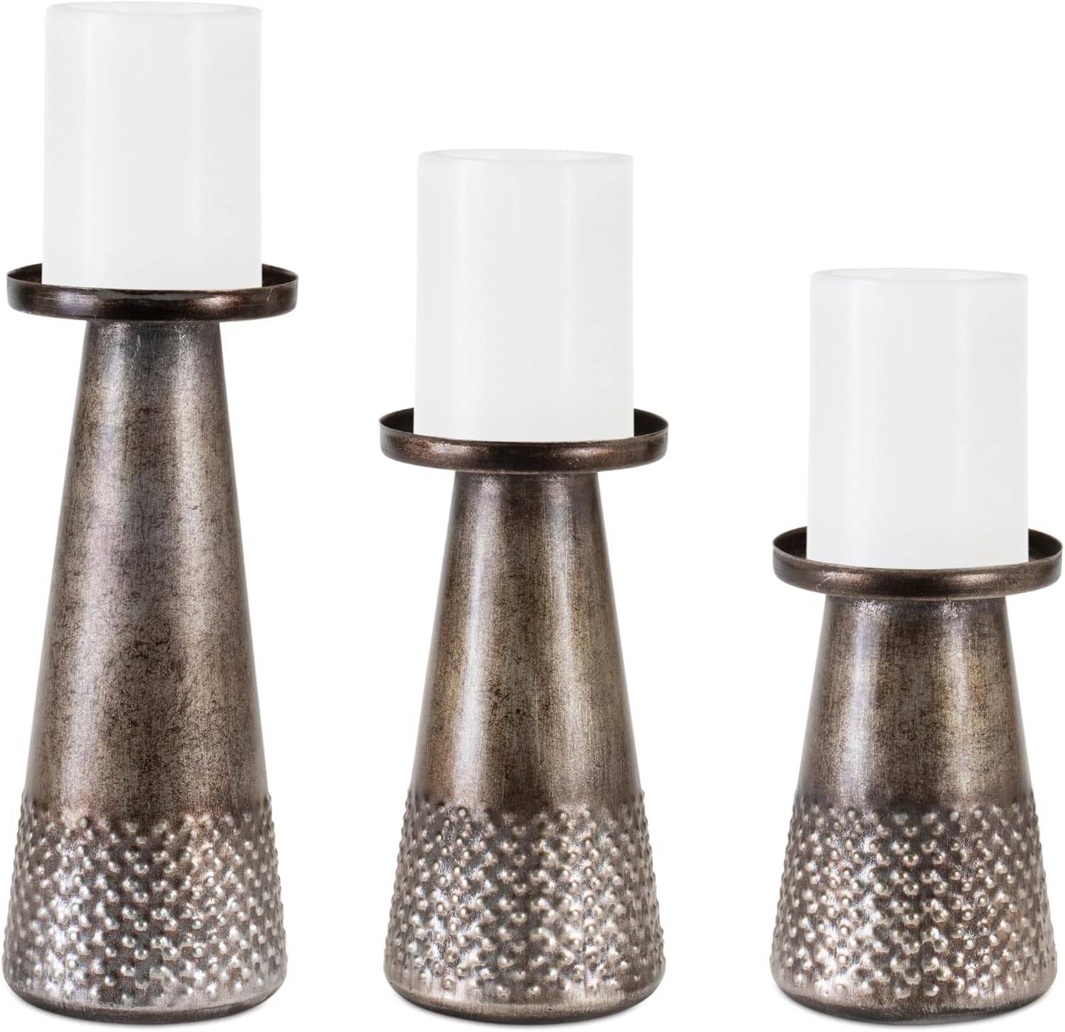 Melrose Tapered Metal Candle Holder Set of 3 1