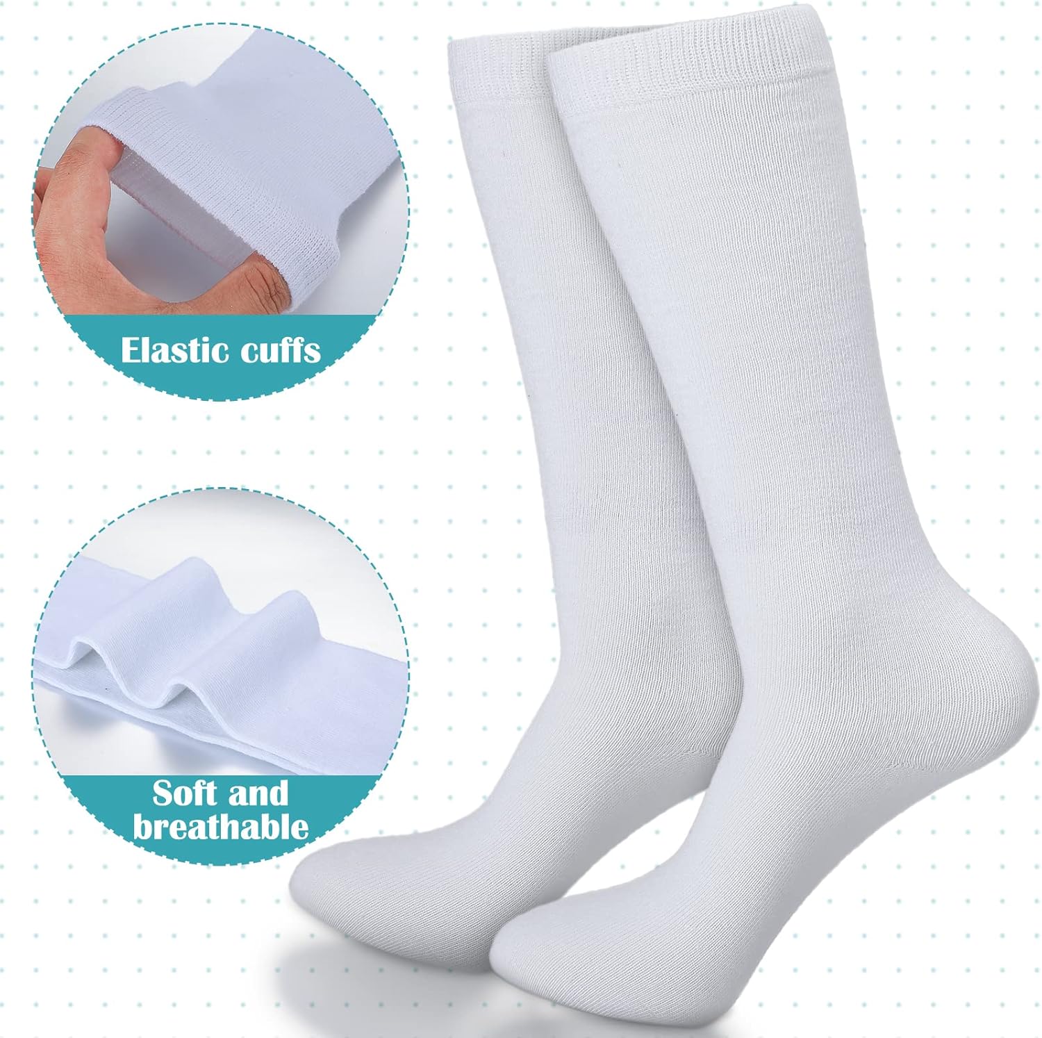 Janmercy 12 Pair Girls Knee High Breathable Socks