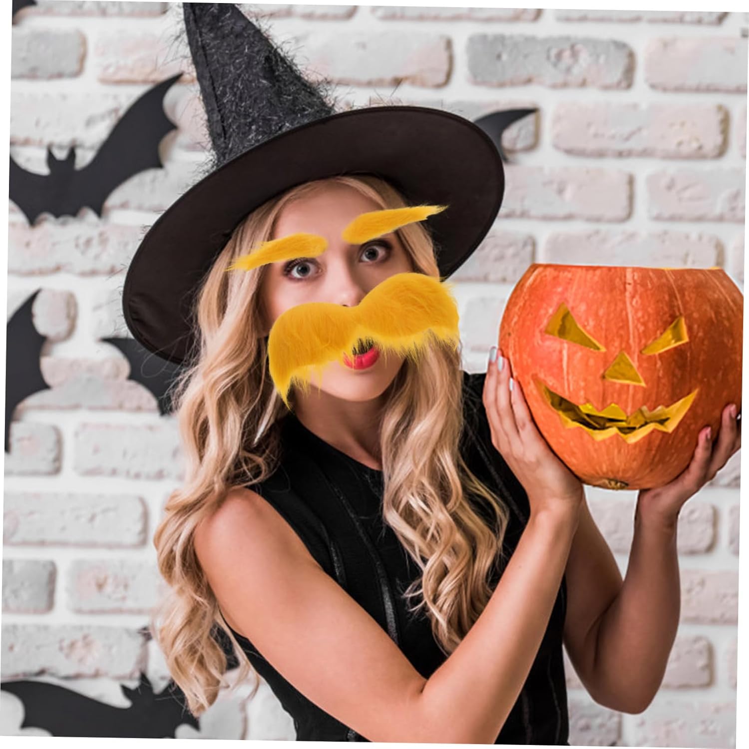 1Set Halloween Fake Mustache and Eyebrows for Cosplay and Parties