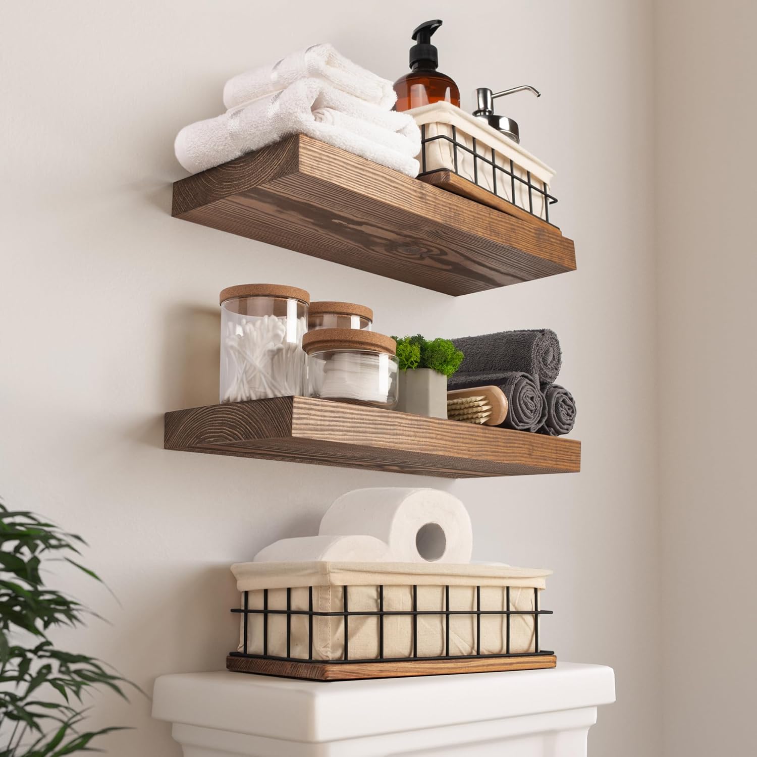 BAOBAB WORKSHOP Floating Shelves Set of 2 - 16D x 67W Walnut