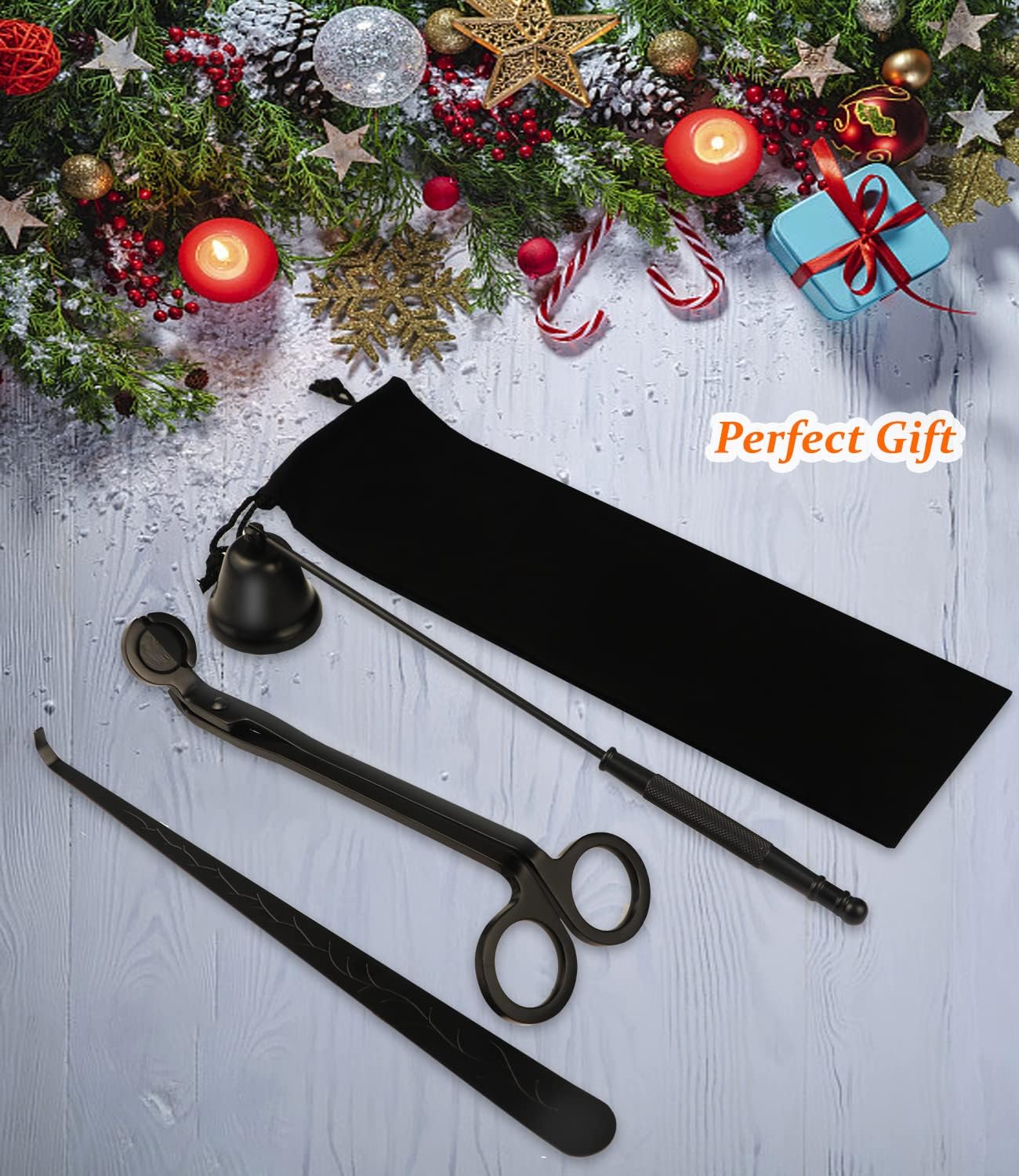 3 in 1 Candle Accessory Kit with Gift Bag - Black