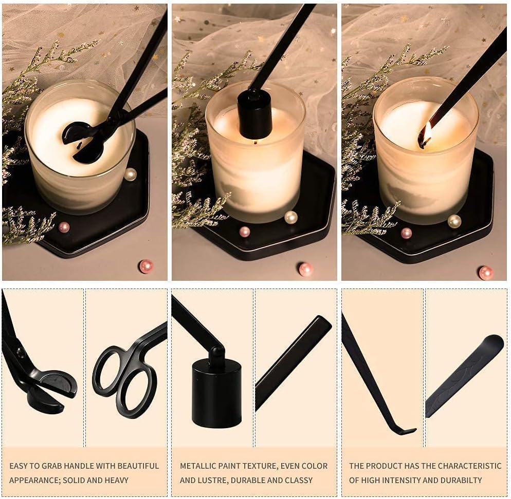 BEDOGO 3 in 1 Candle Accessory Set - Black 1