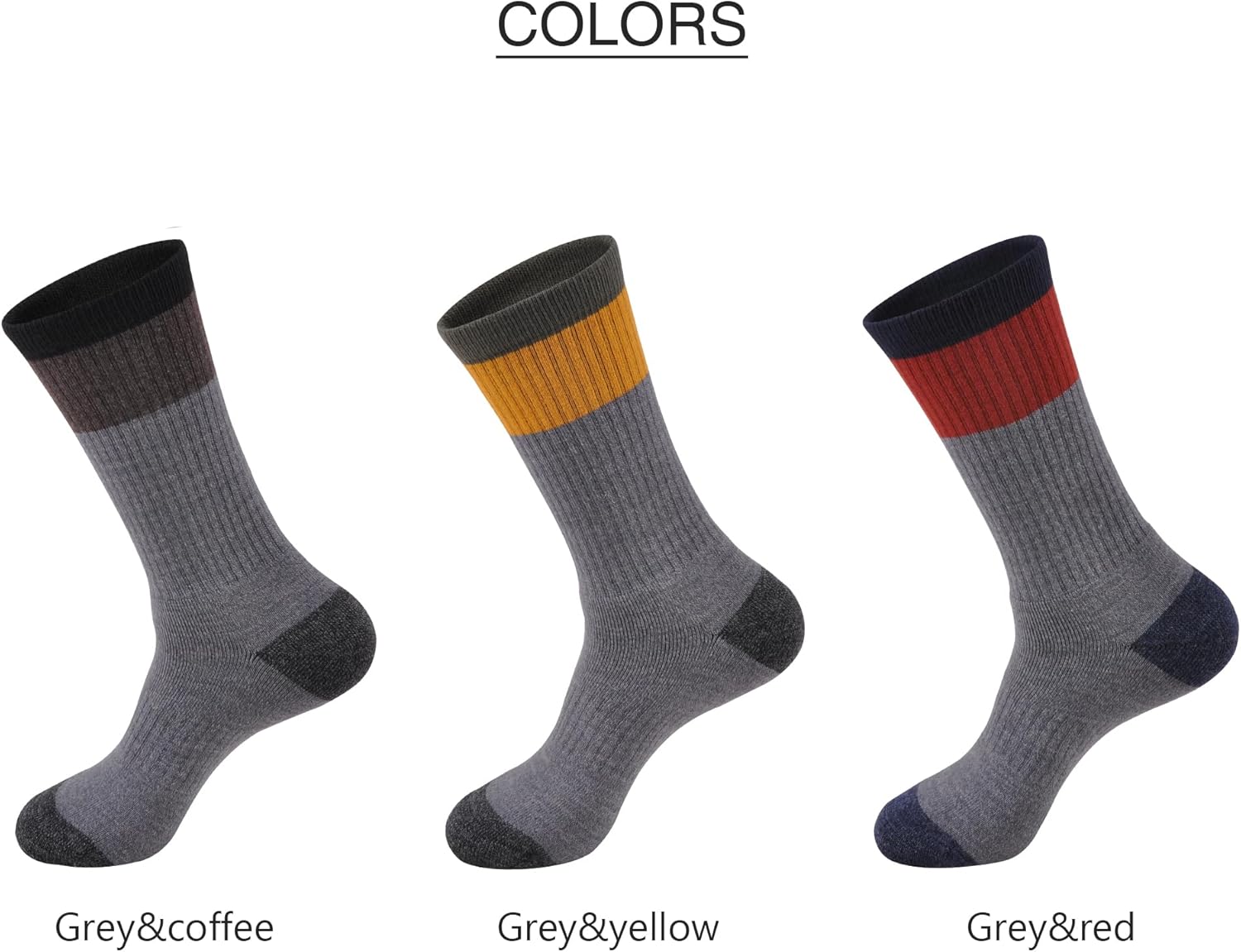GKX Mens Merino Wool Hiking Socks 9-11 10-13