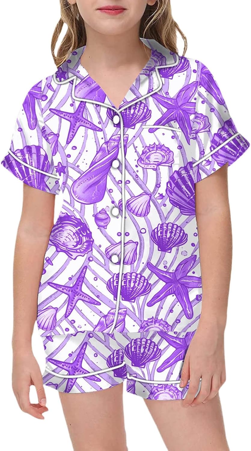 2 Piece Kids Pajamas Set Comfy Graphic Print Cotton