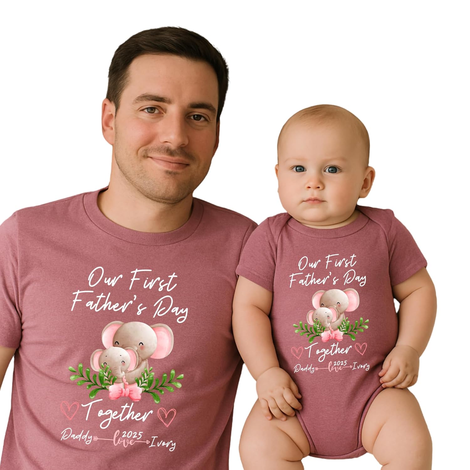Our First Fathers Day Personalized Matching Shirts Set