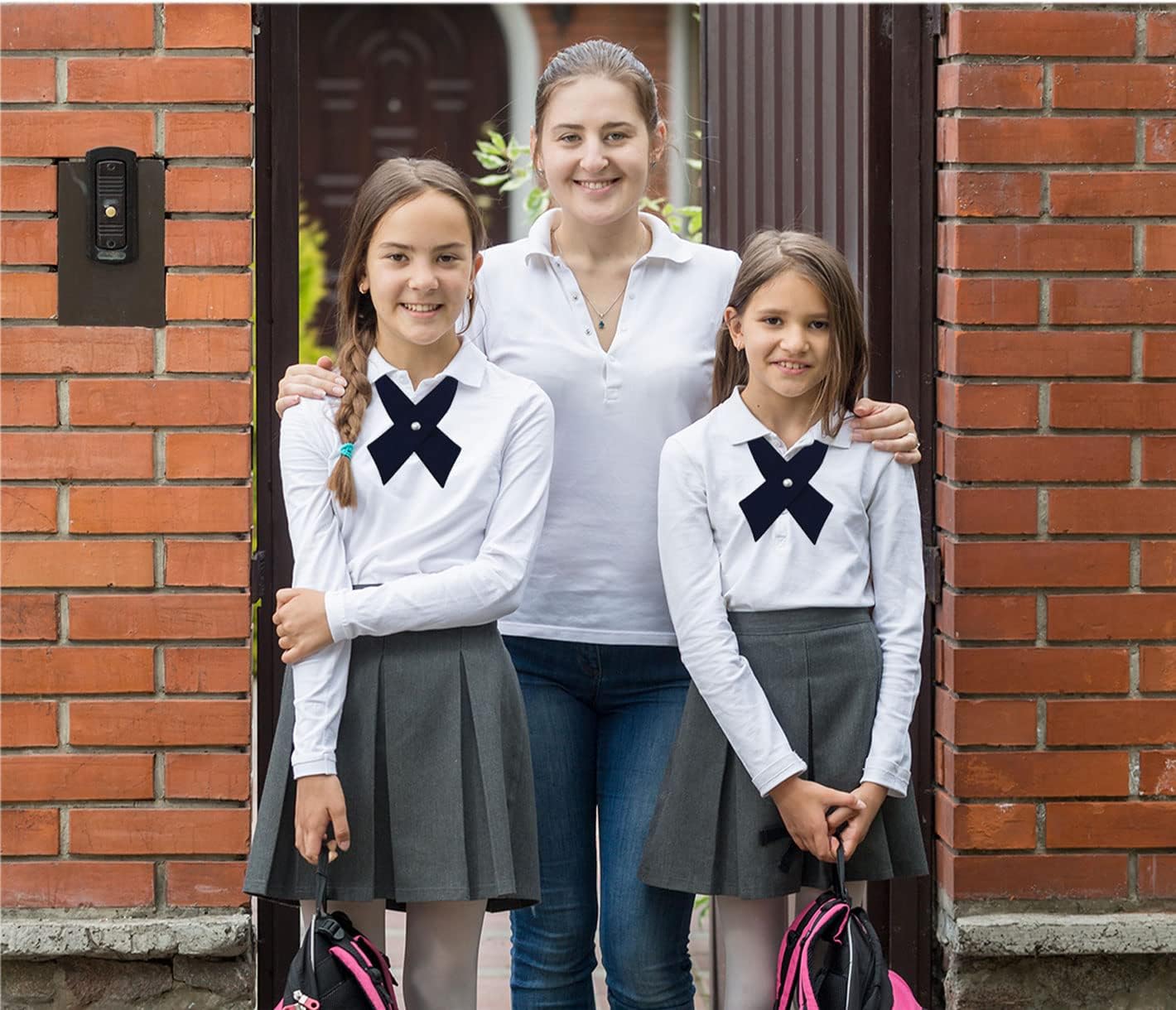 SISIDI Girls Criss-Cross Bow Tie for School Uniform 1