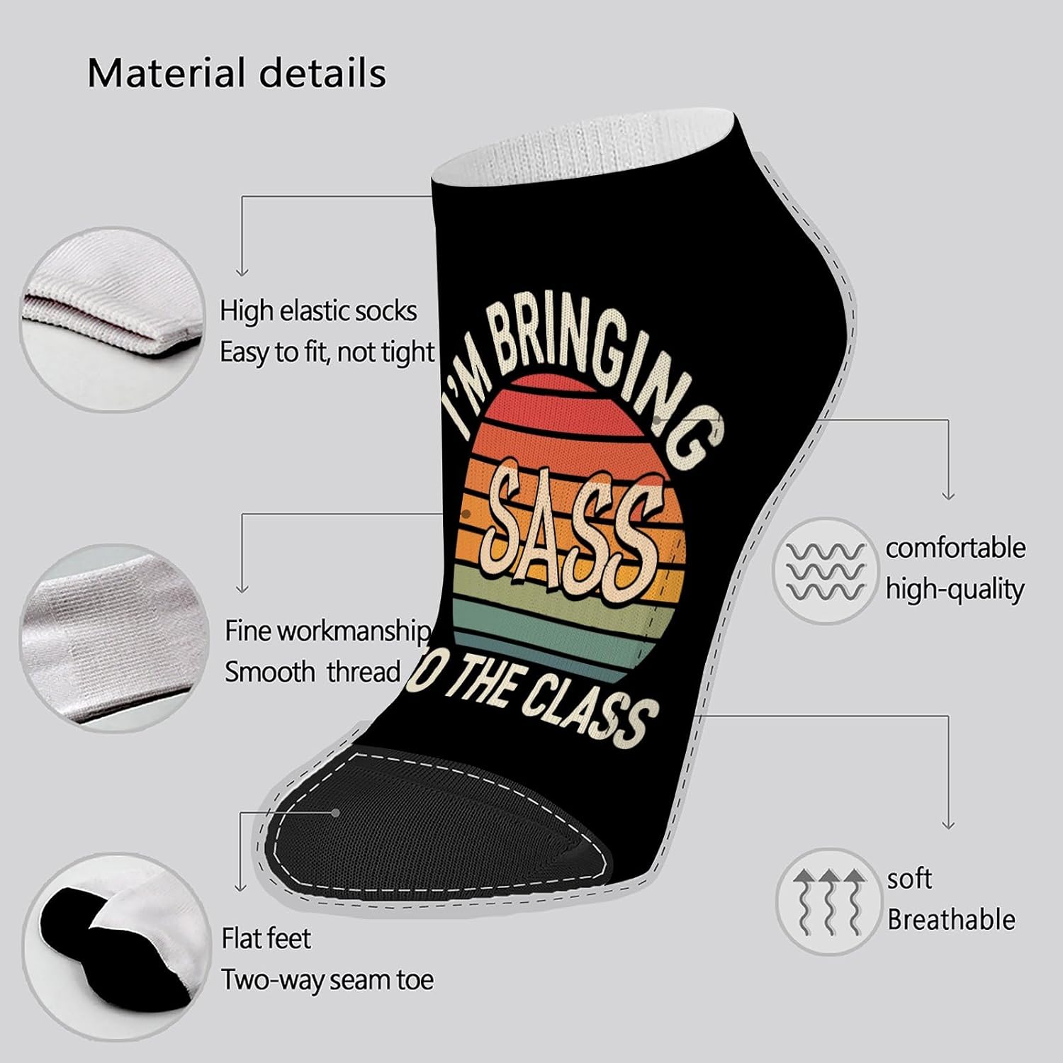 Funny Mens Athletic Socks with Cool Sayings