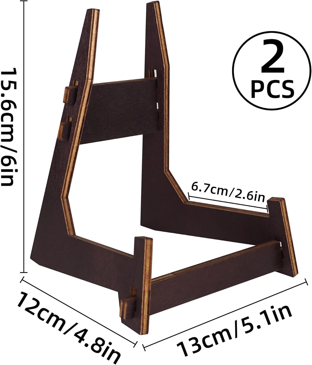 ZOZODIA 2 Pack 6 Inch Wooden Display Stand