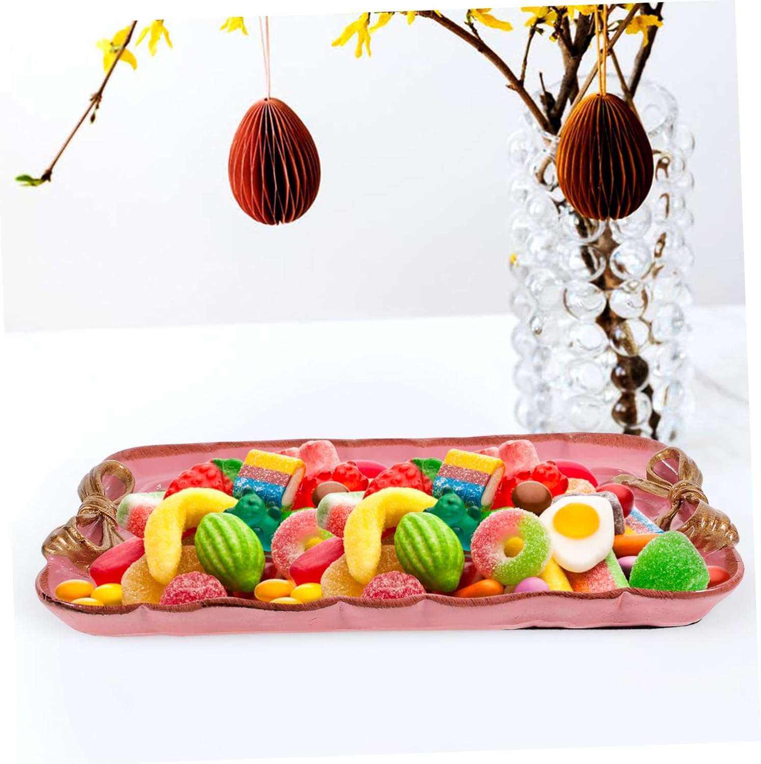 PRETYZOOM Resin Decorative Serving Tray