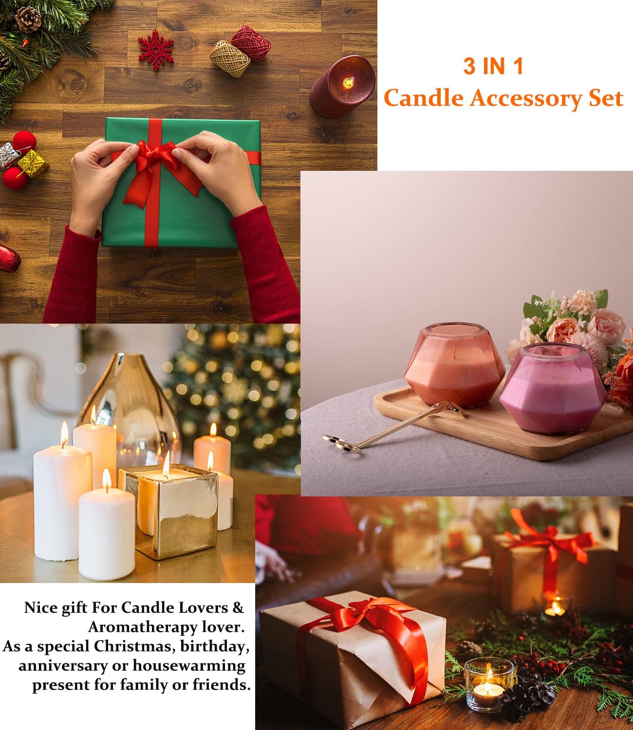3 in 1 Candle Accessory Kit with Gift Bag - Black