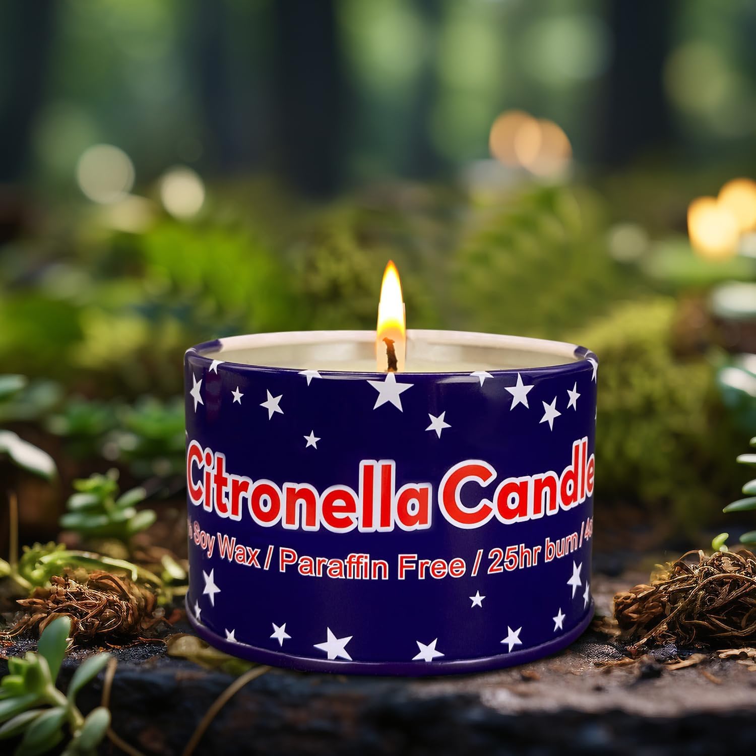 4 Pack 4 Oz 25 Hour Citronella Candles with National Flag Design