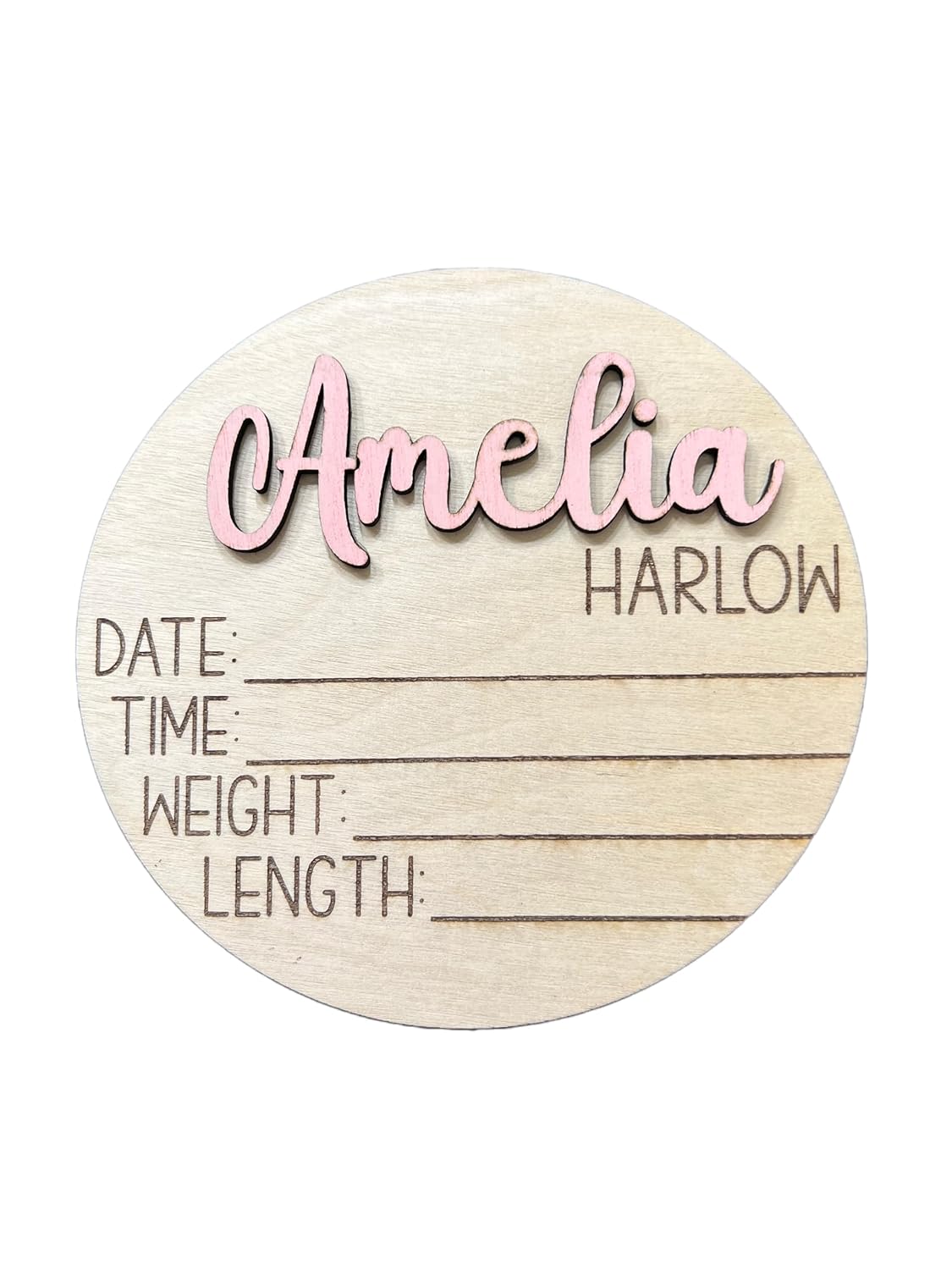Personalized 3D Baby Name Announcement with Stats and Photo