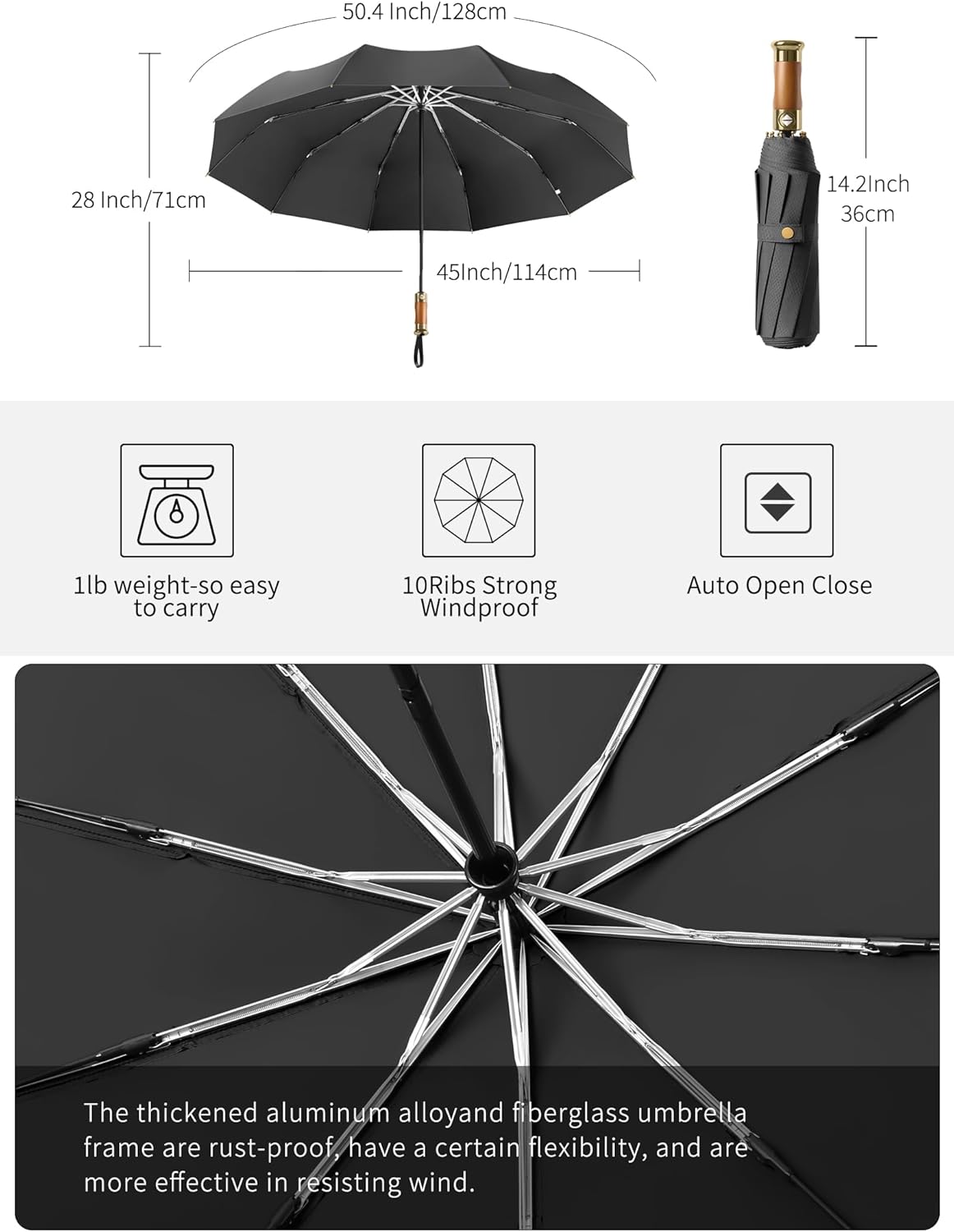 Rain Cats Large 46 Inch Folding Umbrella 1