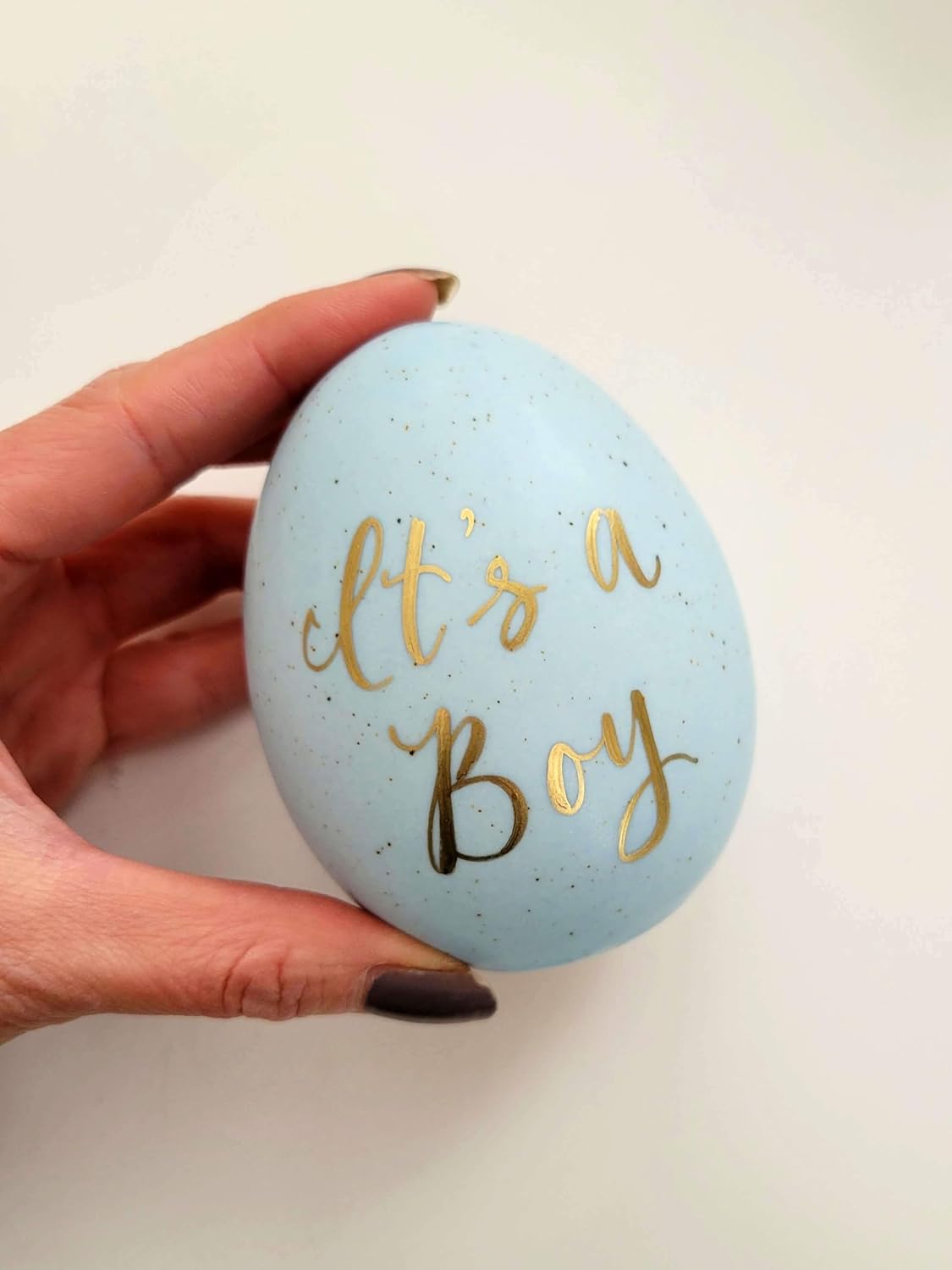 Handmade Its a Boy Easter Egg Blue Ceramic