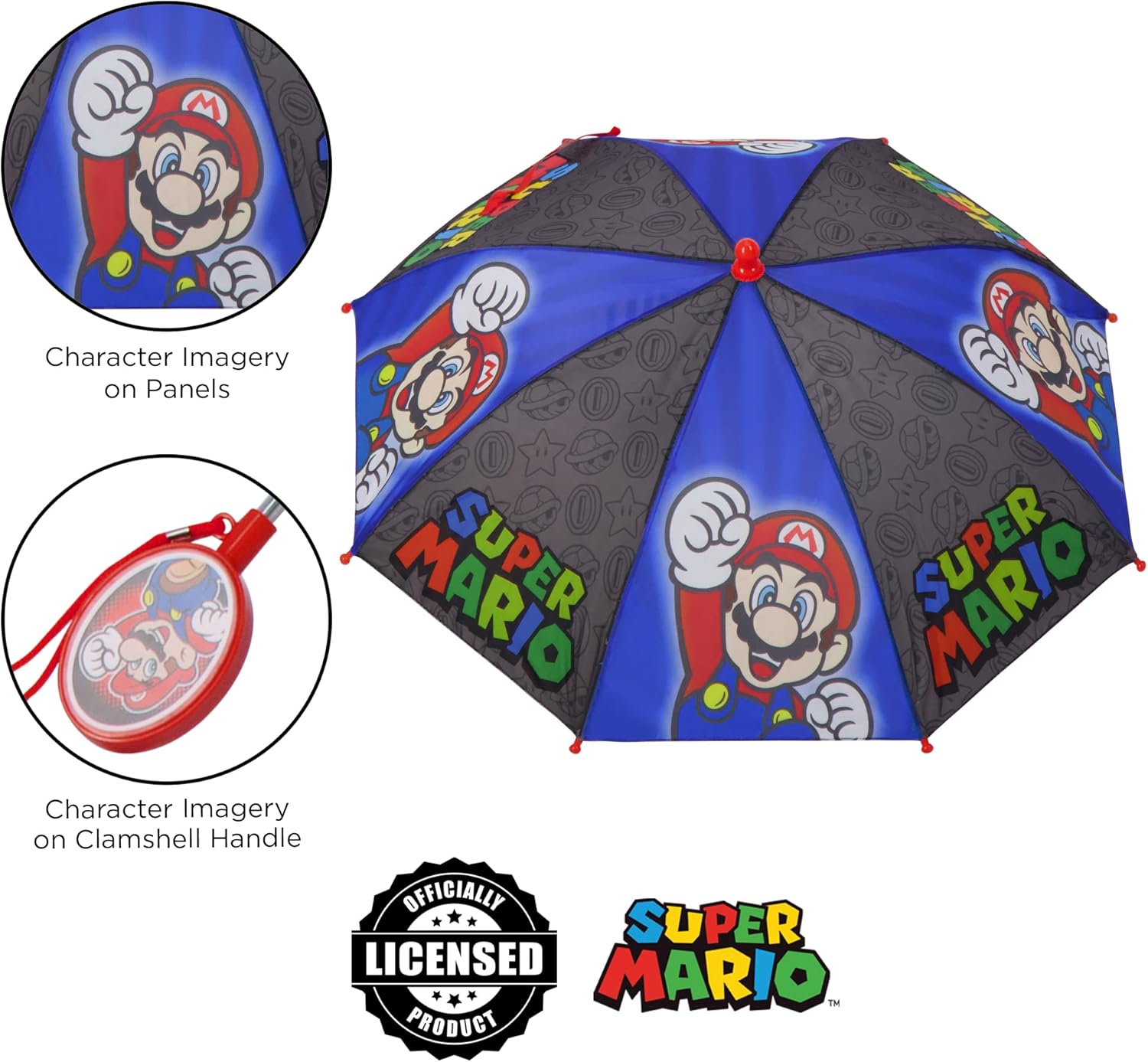Nintendo Super Mario Kids Umbrella for Ages 3-6